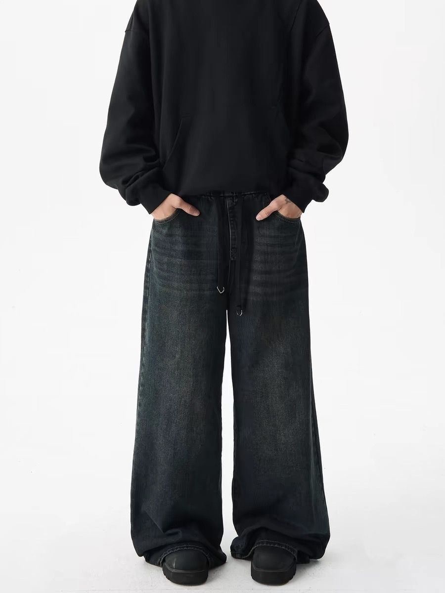 Japanese Brand × Vintage American washed loose wide leg casual jeans for men Size US 29 - 3 Thumbnail