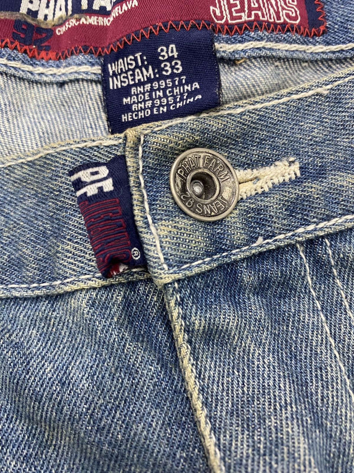 Phat Farm Y2k Phat Farm baggy spellout denim pants Size US 36 / EU 52 - 10 Thumbnail