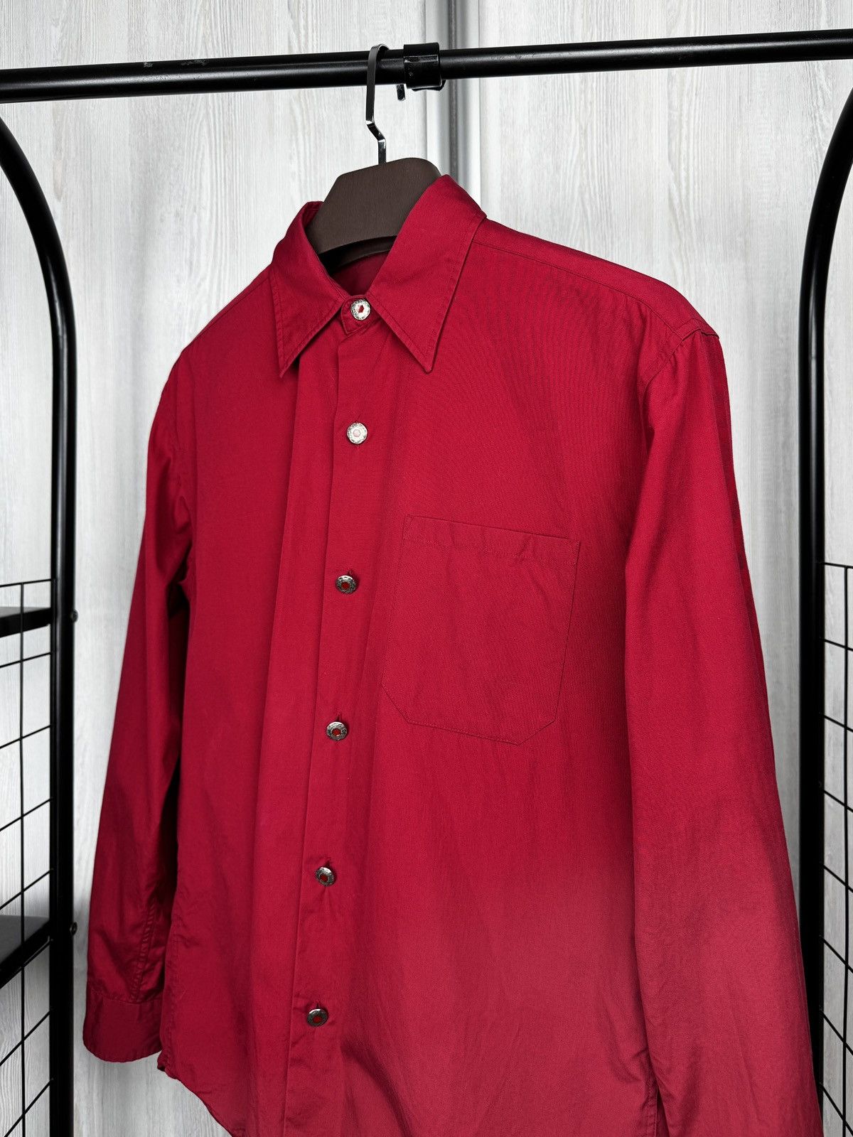 agnes b. agnes b. made in Japan vintage red w/ metal button ls shirt Size US L / EU 52-54 / 3 - 5 Thumbnail