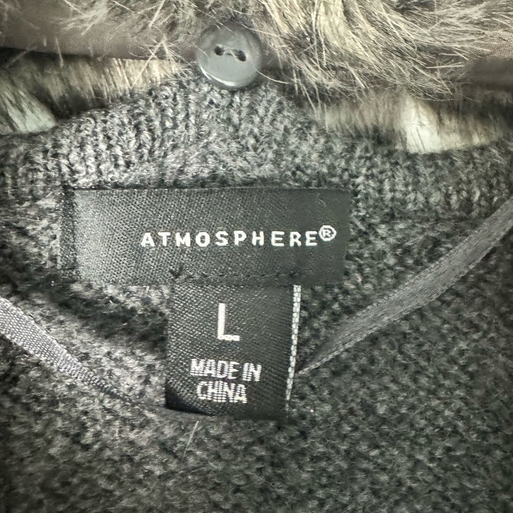 Other Atmosphere SZ L fur collar long sleeveless sweater vest Size L / US 10 / IT 46 - 4 Thumbnail