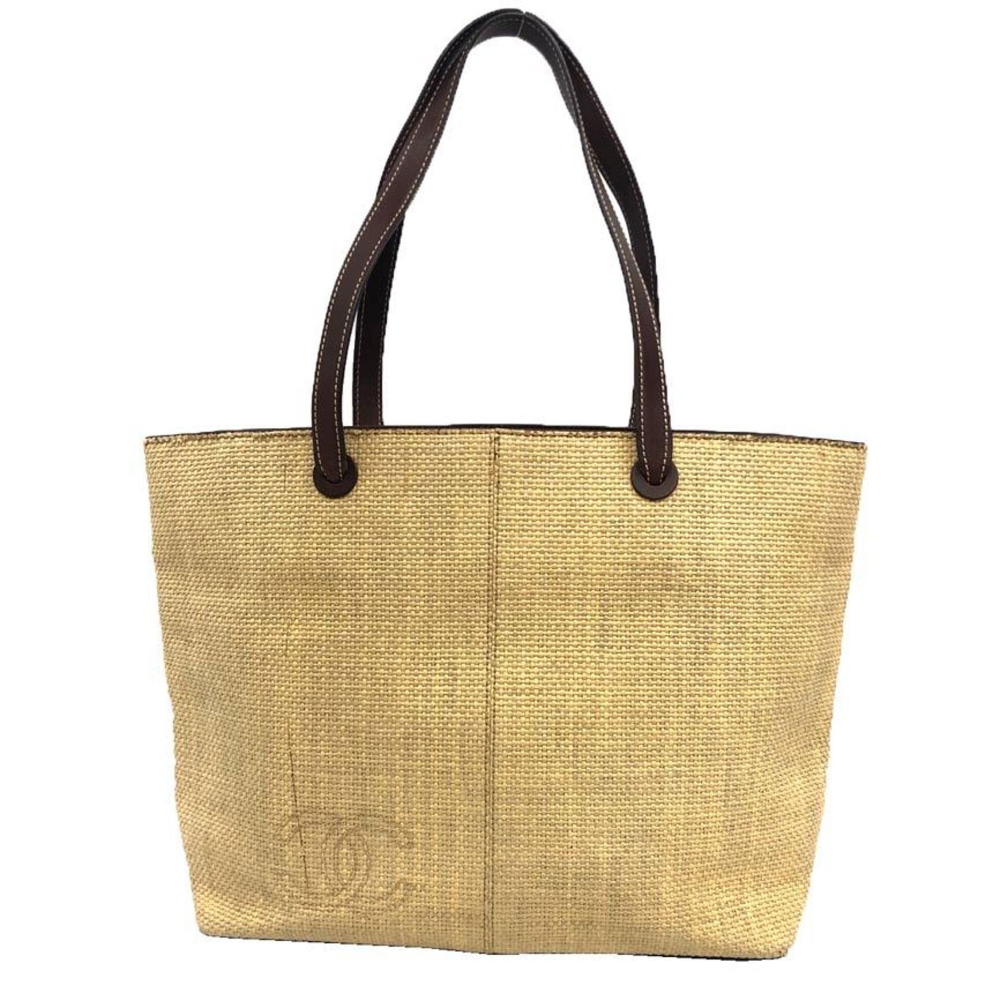 CHANEL Raffia Tote Bag in Natural and Brown for Women