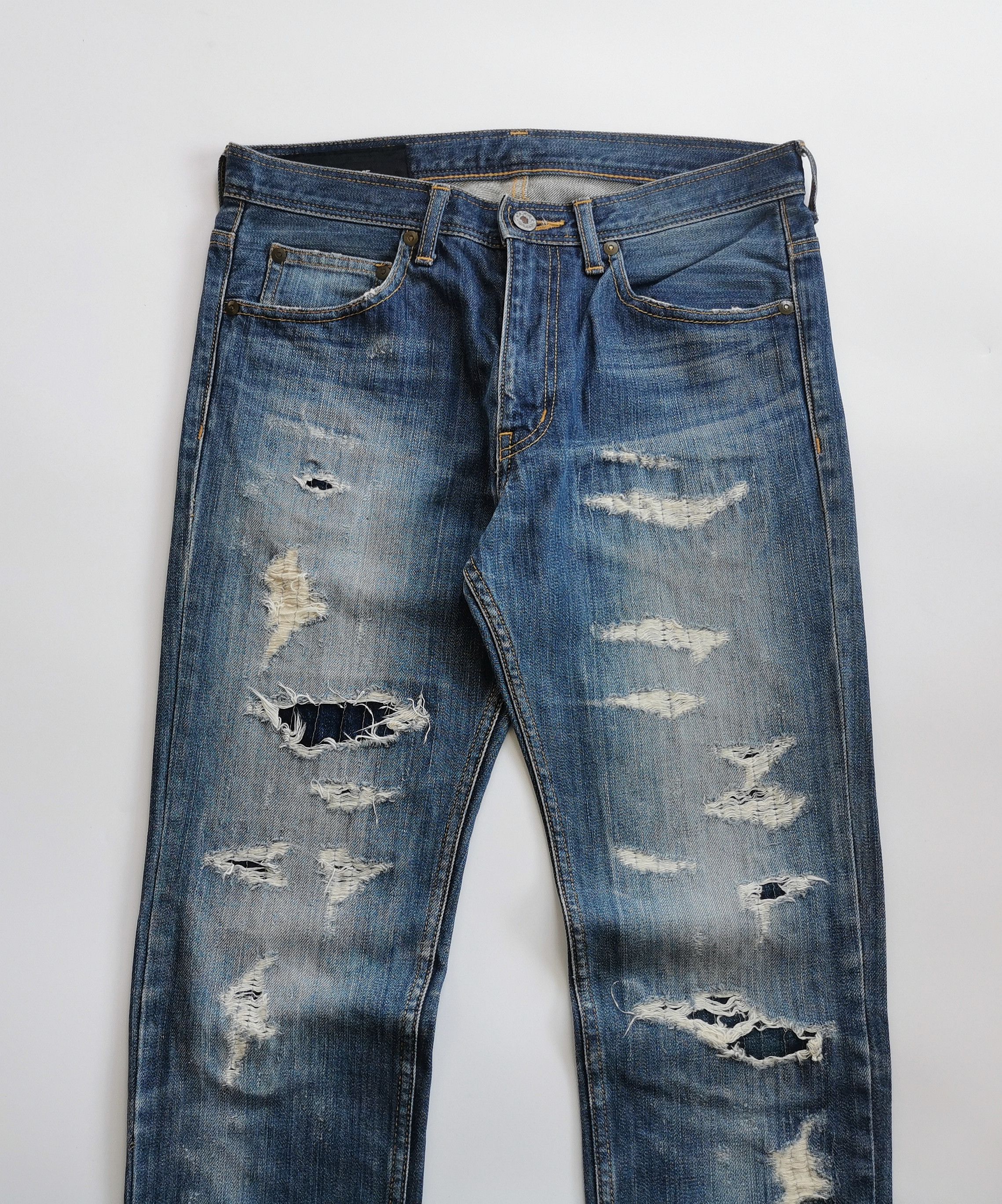 Number (N)ine Nano Universe Distressed Patchwork Boromono Denim Jeans Size US 29 - 3 Thumbnail