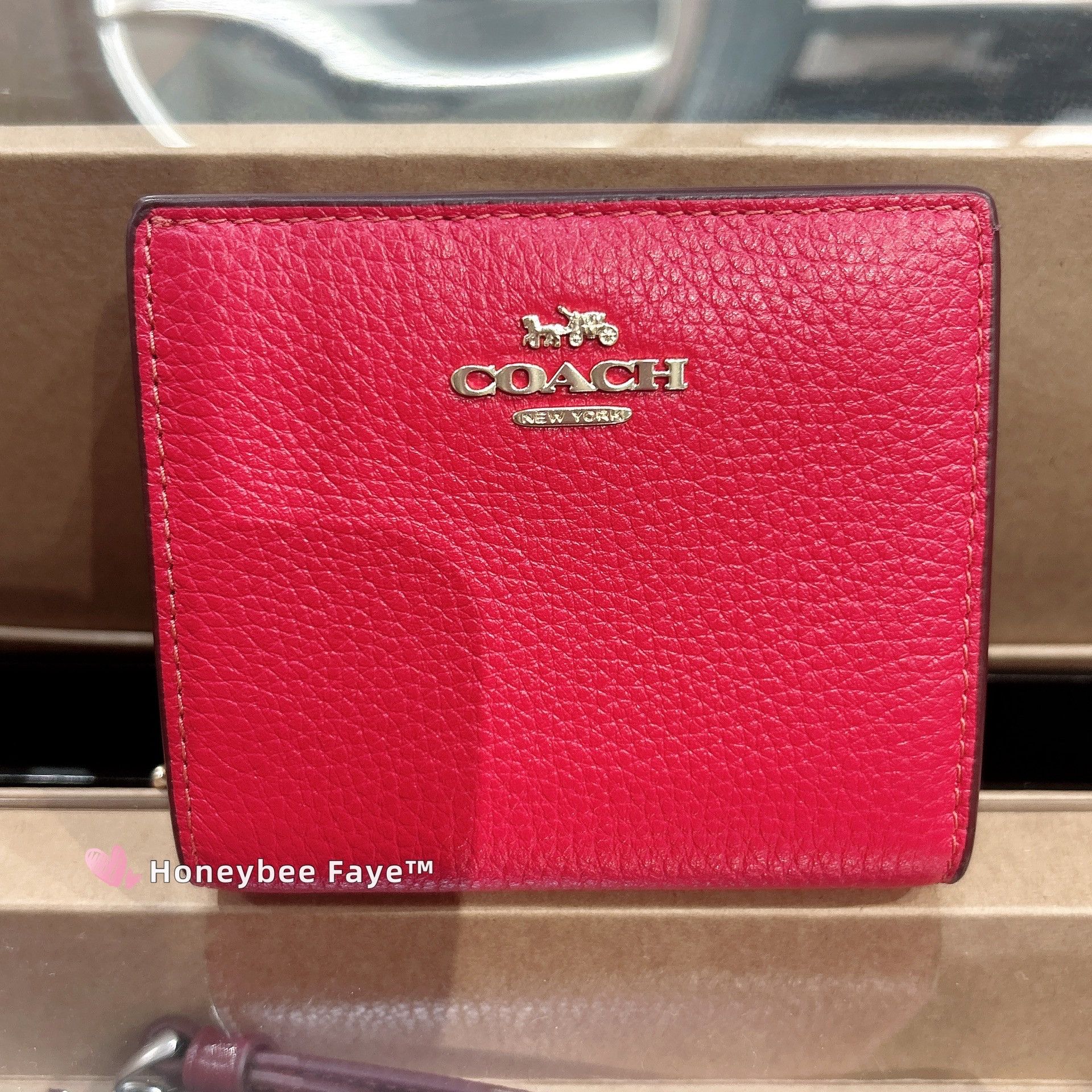 Coach Snap Wallet C2862 Gold/True Red Size ONE SIZE - 2 Thumbnail