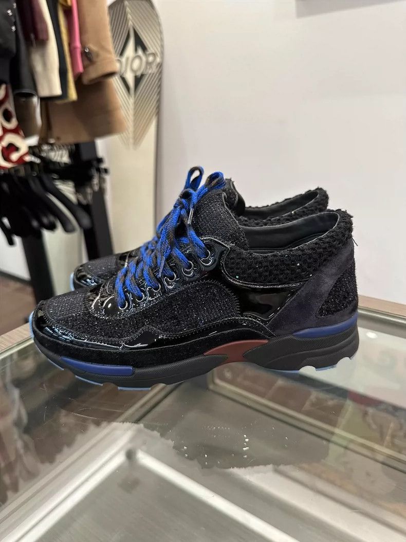 Chanel Chanel Black and Dark Blue Sport Shoes -2505 Size US 7.5 / EU 40-41 - 3 Thumbnail
