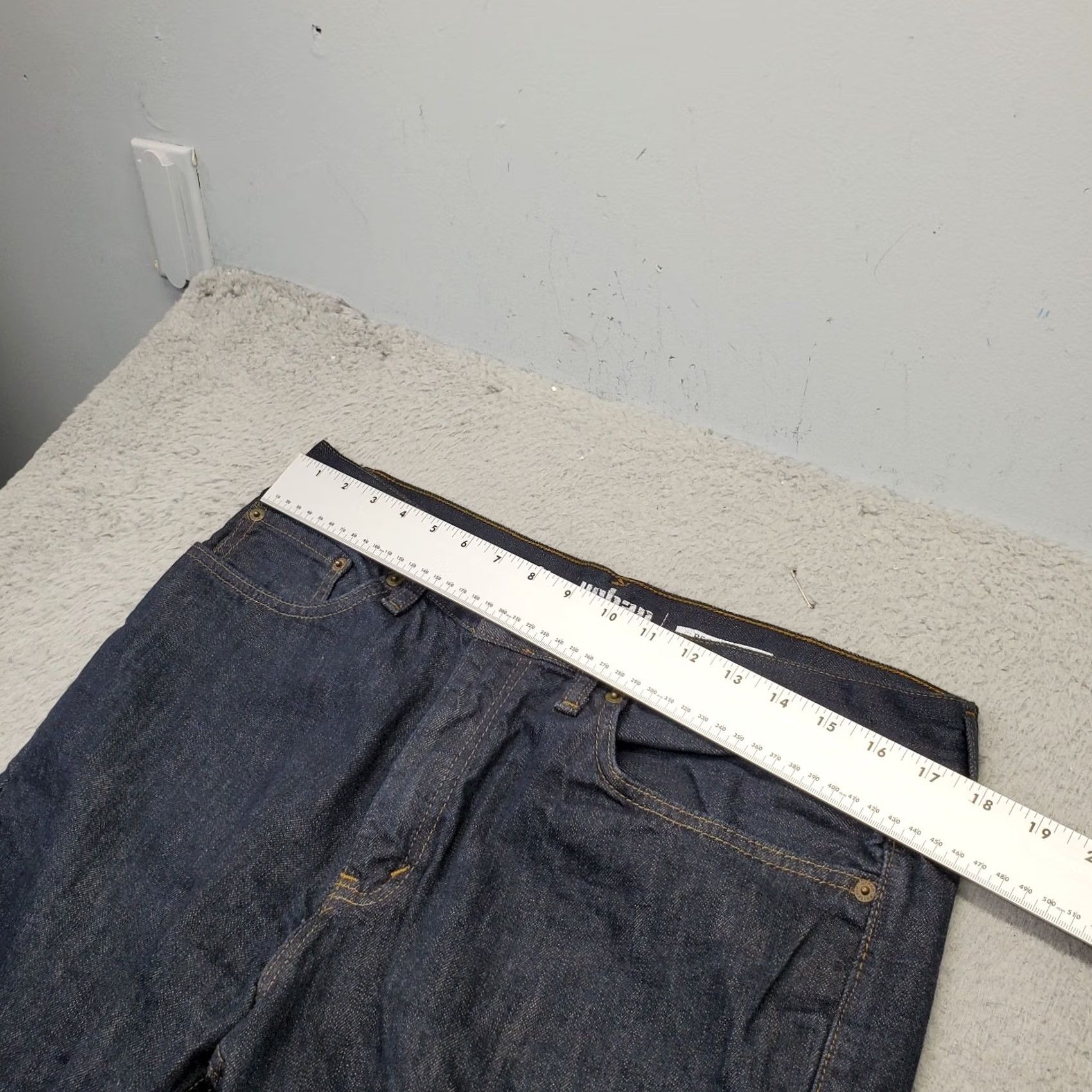 Vintage Urban Pipeline Jeans Mens 34 Navy Denim Regular Fit Dark Wash Straight Leg Jeans Size US 34 / EU 50 - 5 Thumbnail