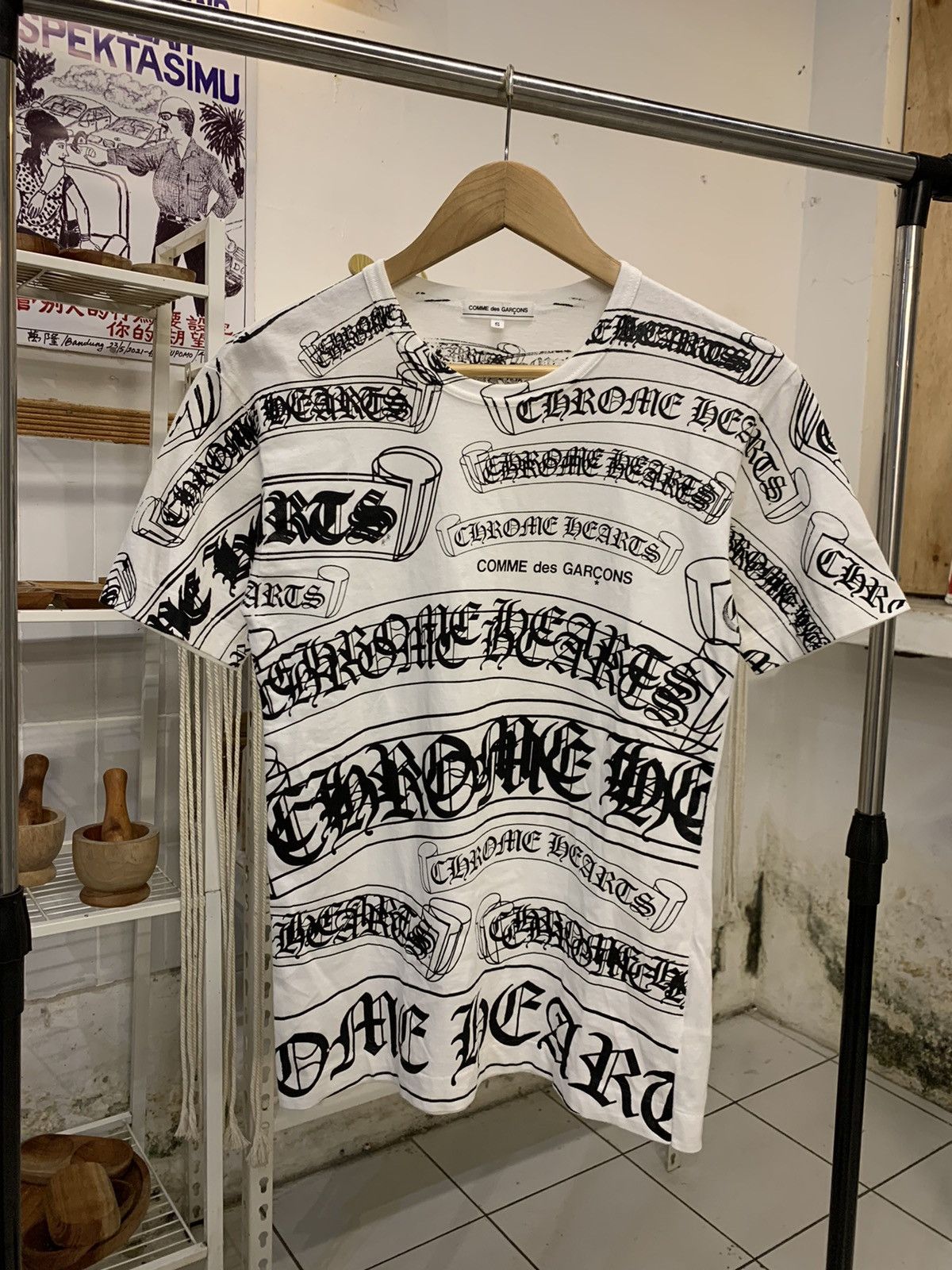 Chrome Hearts 💥2007 Chrome Hearts Comme Multi Logo Tshirt | Grailed