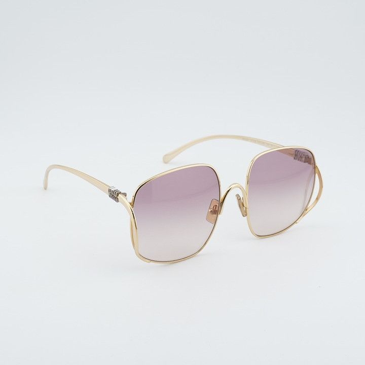 Miu Miu Miu Miu MUA57S 5AK40S Sunglasses Gold Square Frame, Pink Size ONE SIZE - 5 Thumbnail