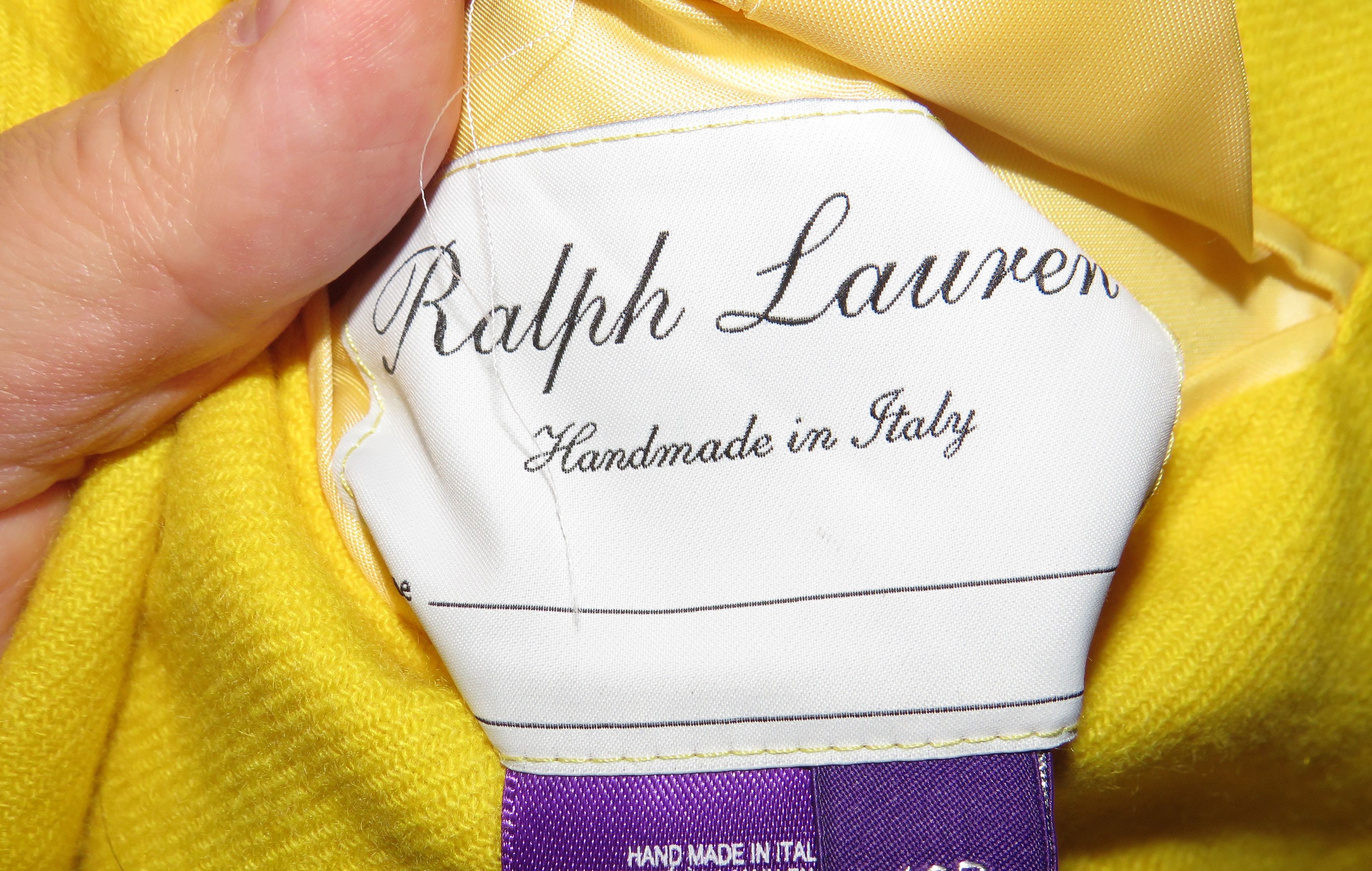 Ralph Lauren Purple Label Handmade Yellow Brushed Cashmere Blazer 40R NWT $5495 Size 40R - 15 Thumbnail