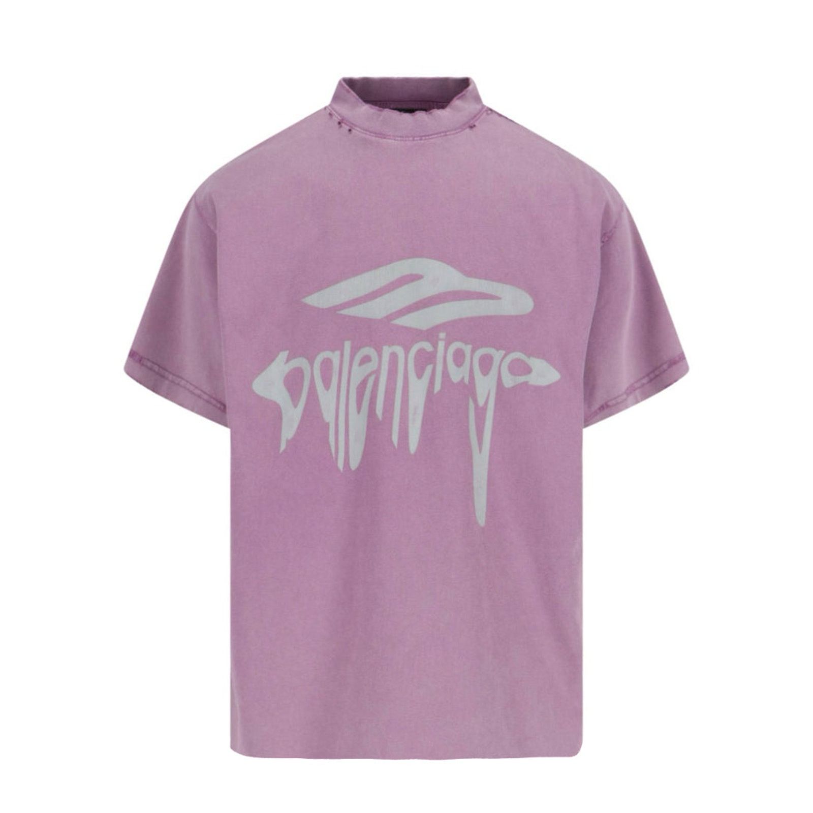 Balenciaga Balenciaga FW24 “Liquified” Tee Shirt in Faded Purple Size US L / EU 52-54 / 3 - 1 Thumbnail