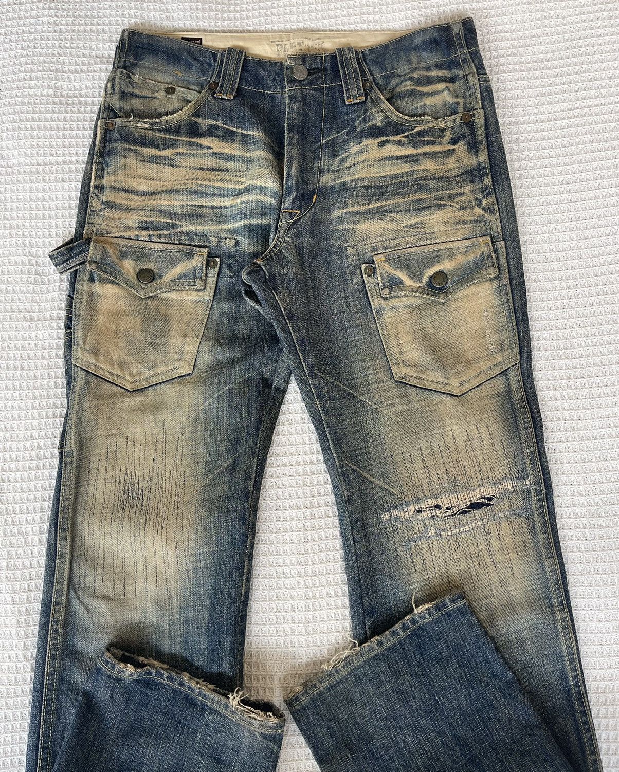 Hysteric Glamour Vintage 90s🔥BARTACK x QUADRO🔥Distressed Carpenter Denim Size US 30 / EU 46 - 2 Thumbnail