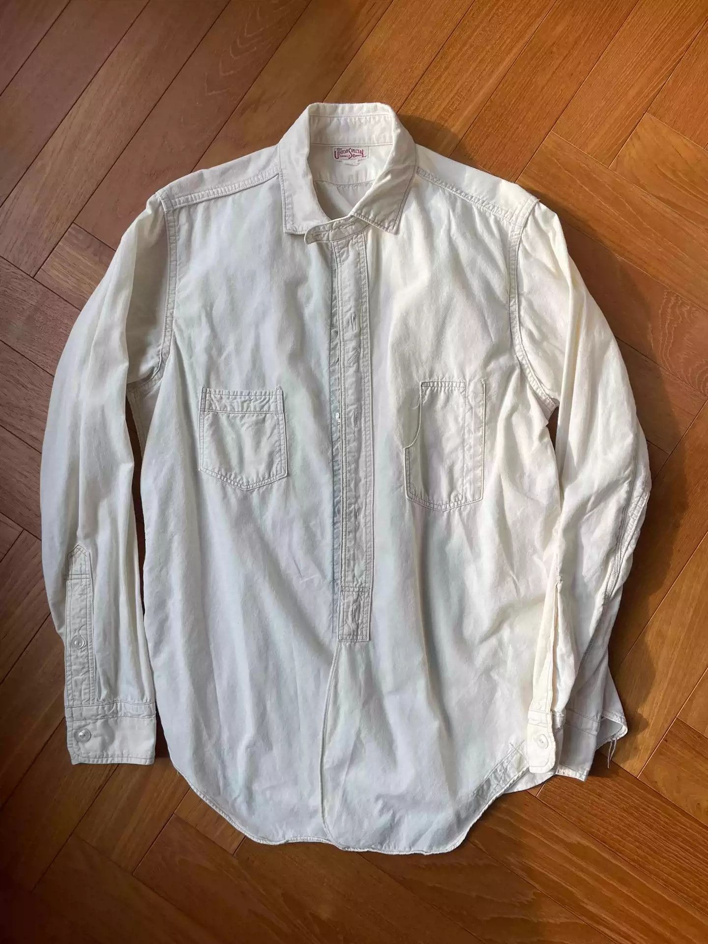 image of Freewheelers White Work Shirt, Men's (Size Medium)