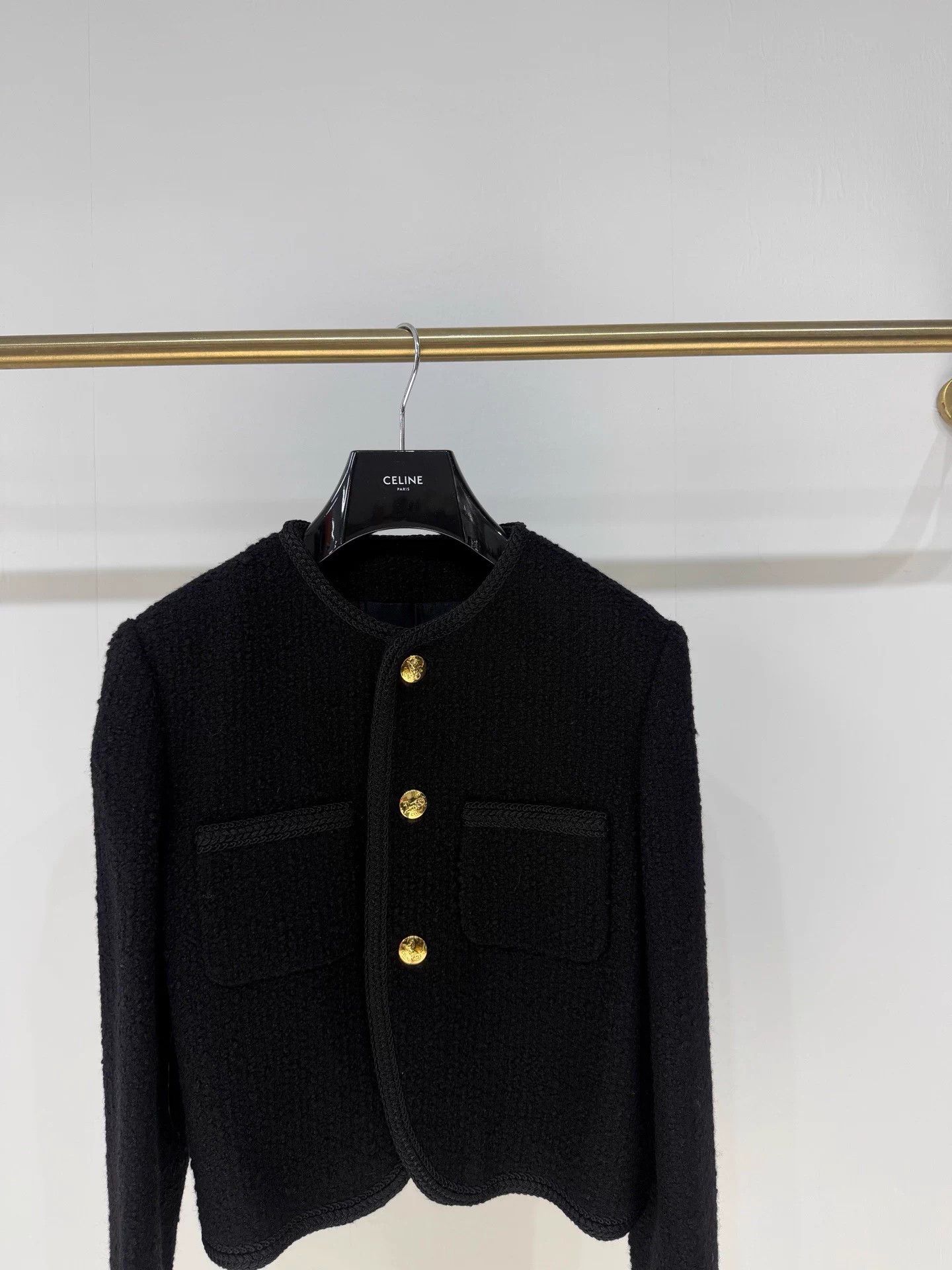 Celine Celine Classic Black Gold Tweed Jacket 99 New 42 Size M / US 6-8 / IT 42-44 - 2 Thumbnail