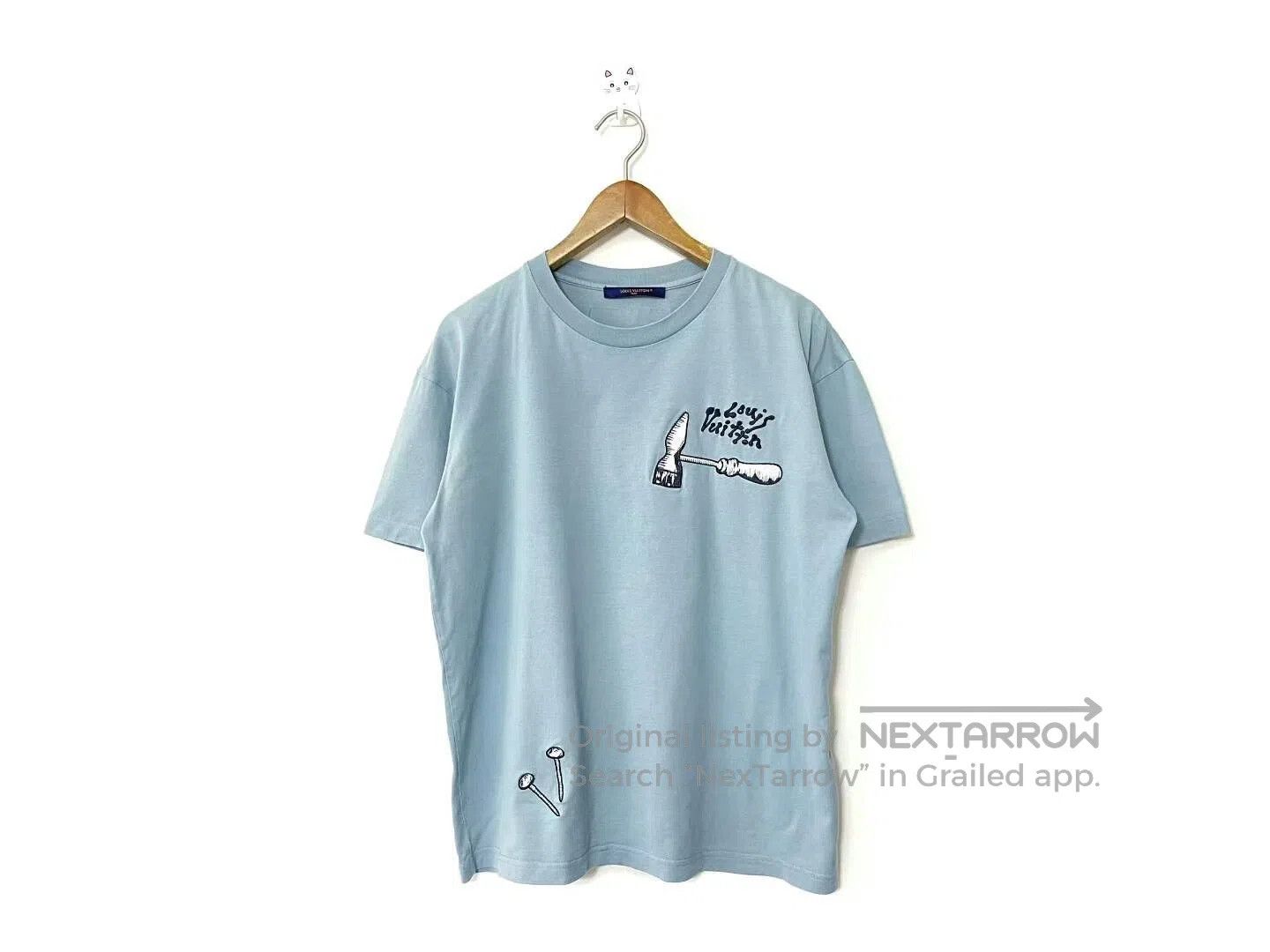 Louis Vuitton Louis Vuitton Mist Blue Embroidered Tool Short-sleeve T-sh Size US M / EU 48-50 / 2 - 1 Thumbnail
