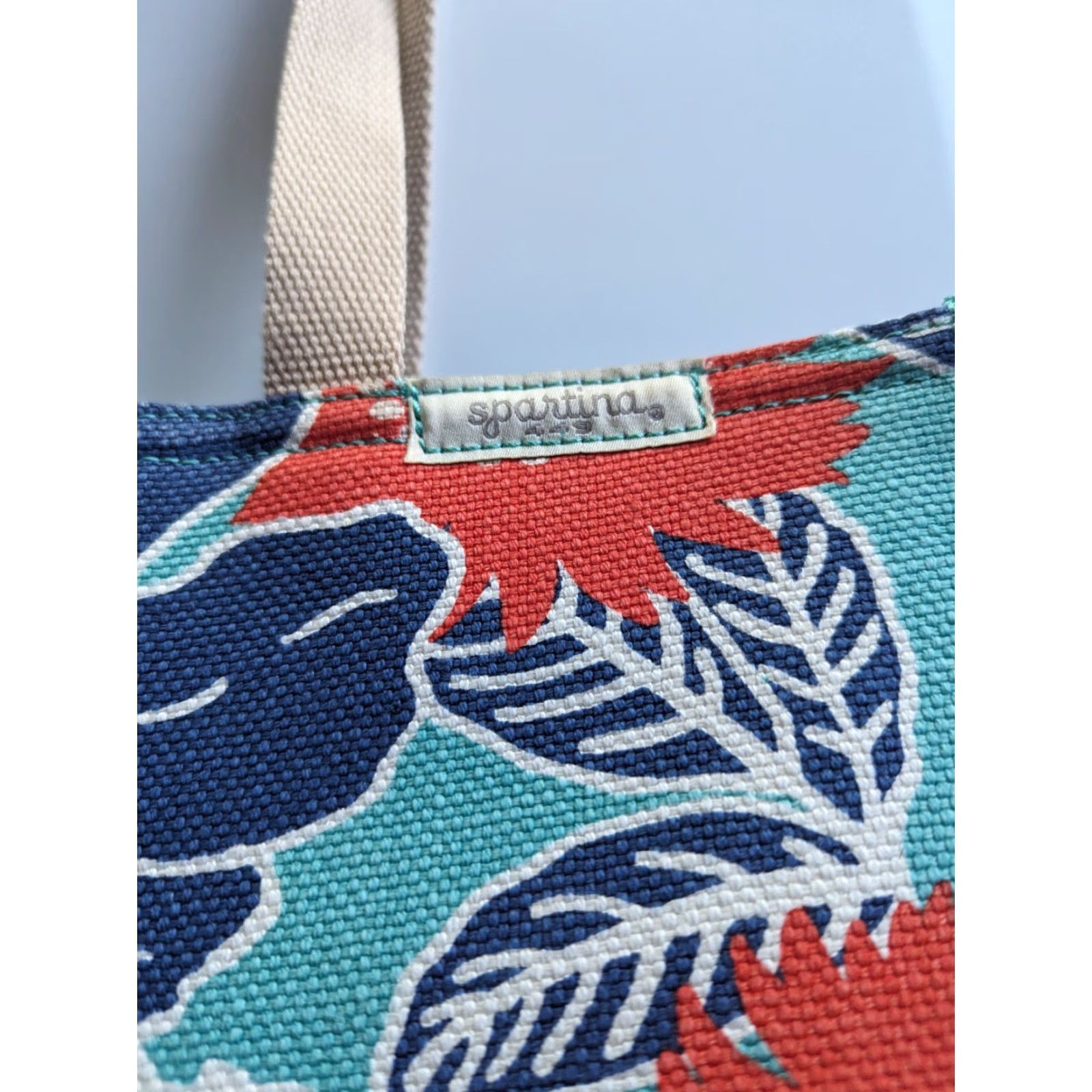 Market Spartina 449 Evelyn Canvas Market Tote Large Shoulder Bag Poppy Print Women Size ONE SIZE - 4 Thumbnail