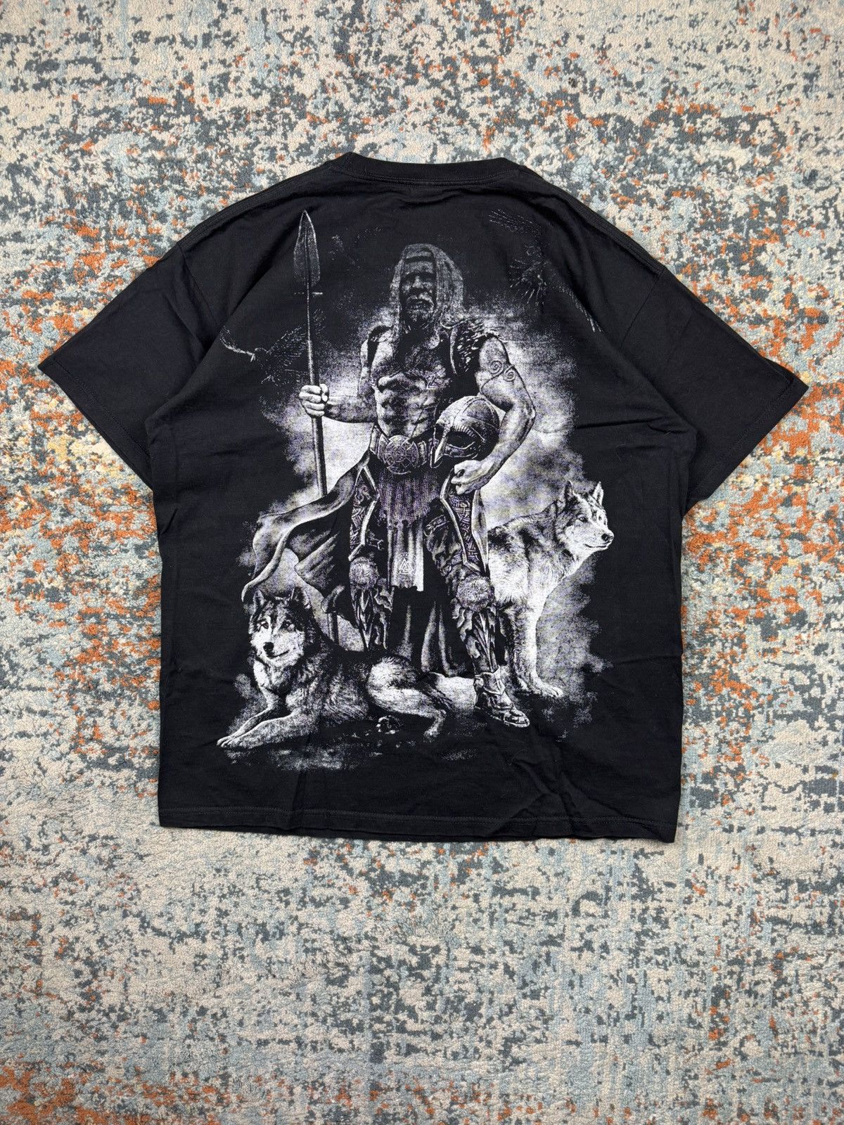 Vintage Vintage y2k Viking wolves runes all over print graphic tee Size US XL / EU 56 / 4 - 2 Thumbnail