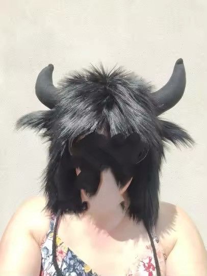 Japanese Brand Cow Horn Faux Fur Decor Hat Size ONE SIZE - 5 Thumbnail