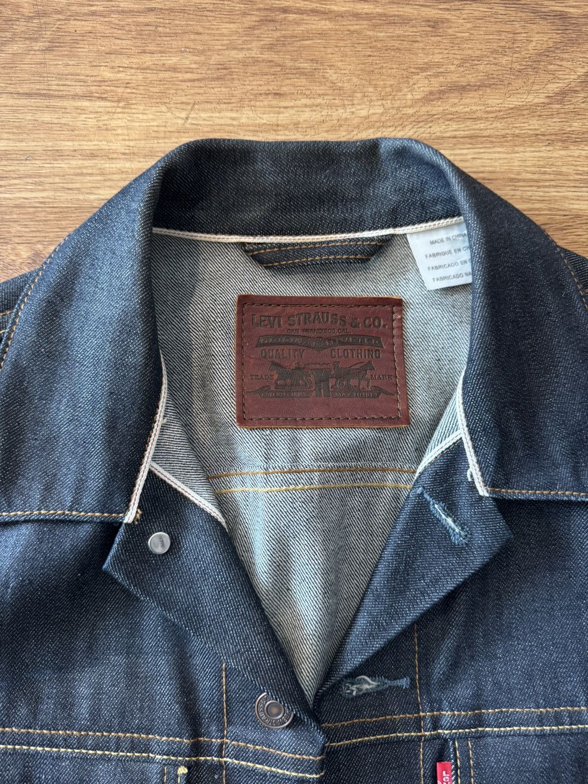 Levi's Levi’s Selvedge Trucker Denim Sample Jacket Size US L / EU 52-54 / 3 - 3 Thumbnail