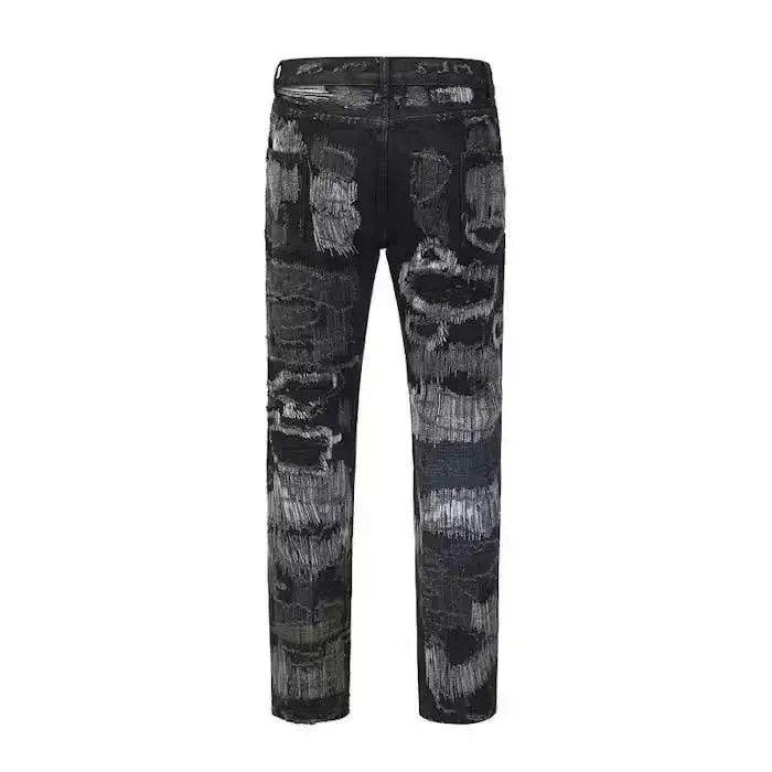 Japanese Brand × Jean Black Distressed Denim Jeans Size US 32 / EU 48 - 6 Thumbnail