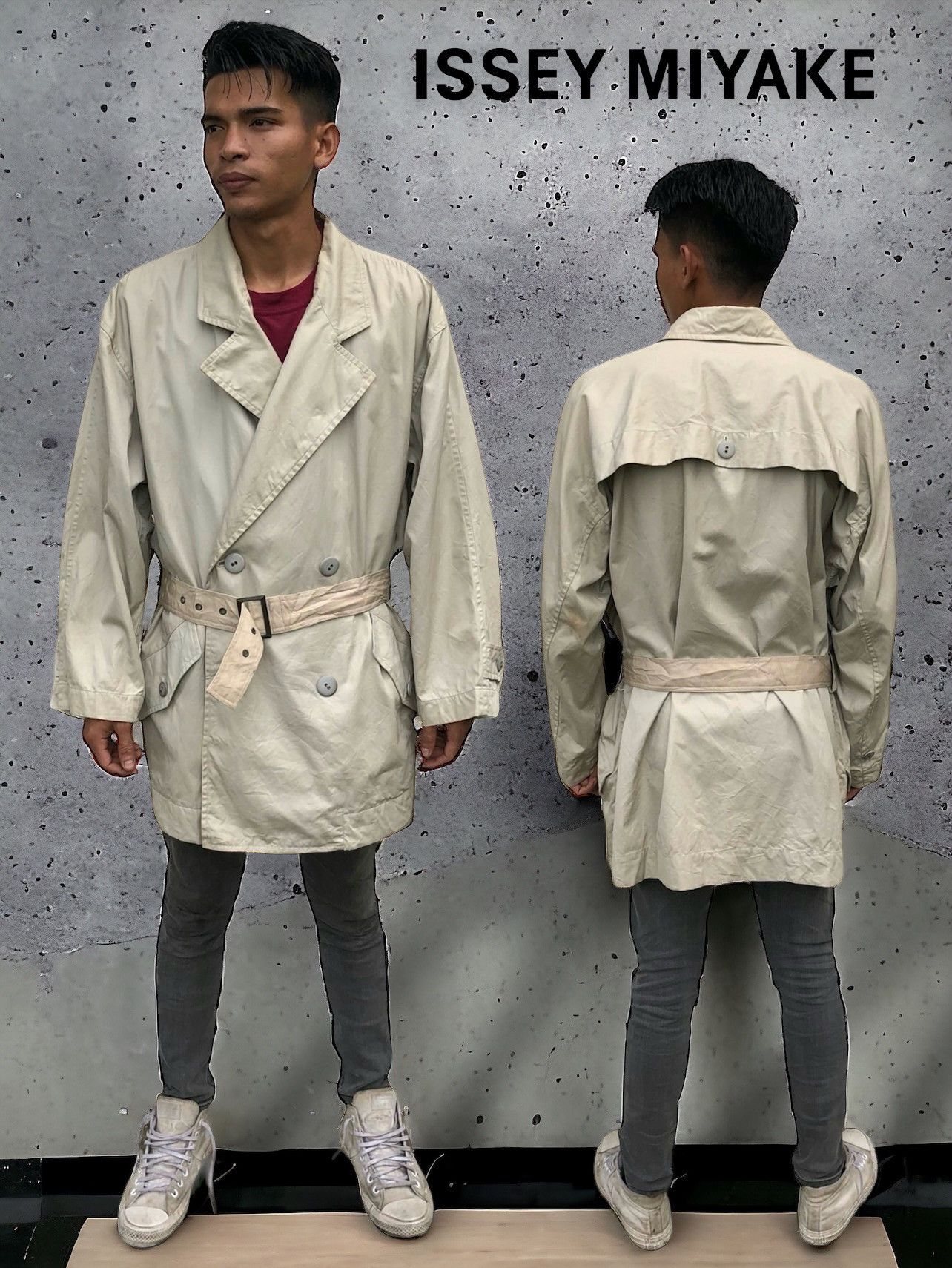 Issey Miyake 🔥A/W 1985 ISSEY MIYAKE DOUBLE-BUTTON DESIGN TRENCH COAT Size US M / EU 48-50 / 2 - 1 Thumbnail