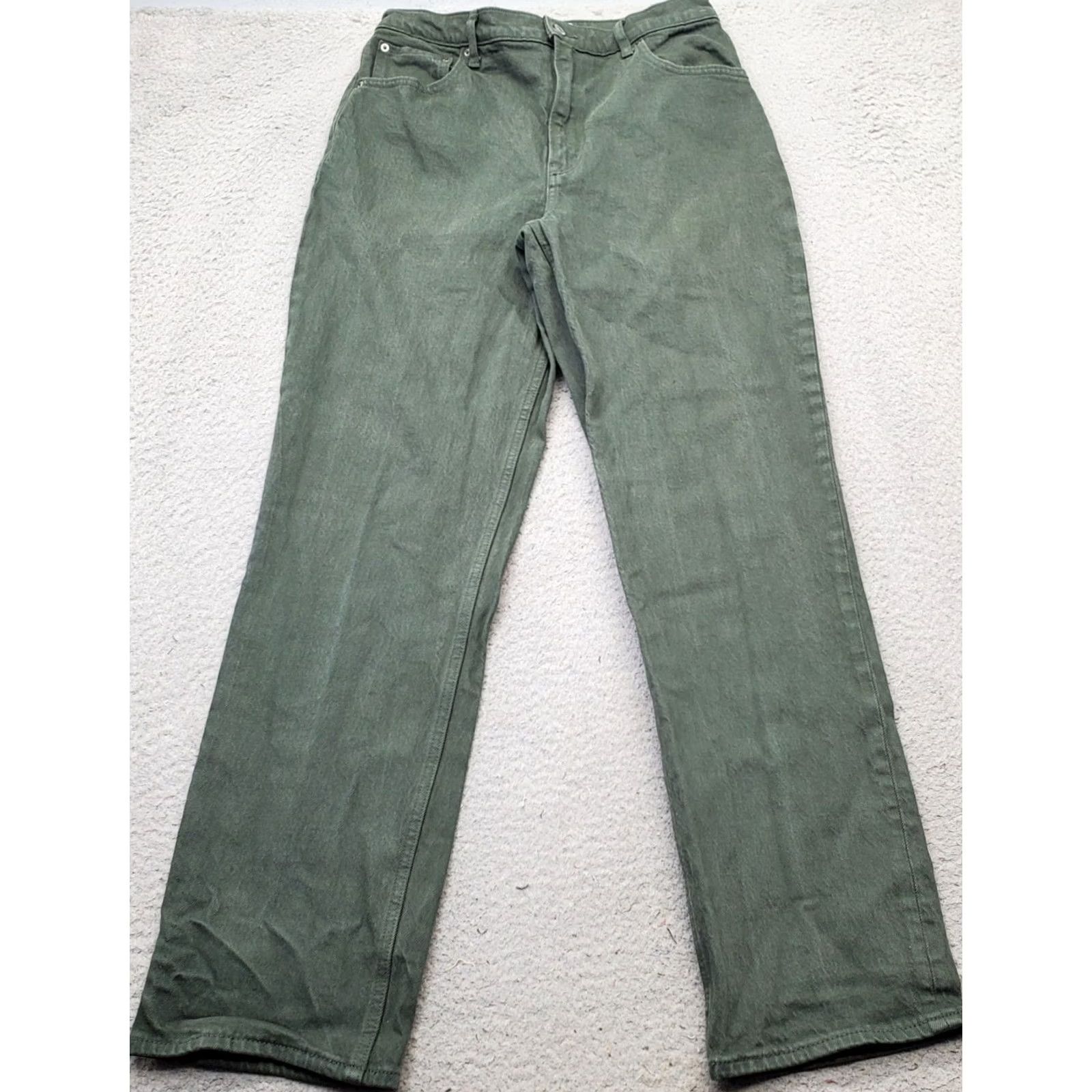 Abercrombie & Fitch Abercrombie & Fitch The 90s Straight Jeans Womens 6R Green Denim Ultra High Rise Jeans Womens 6 Green 90s Vintage? Size 28" / US 6 / IT 42 - 2 Thumbnail