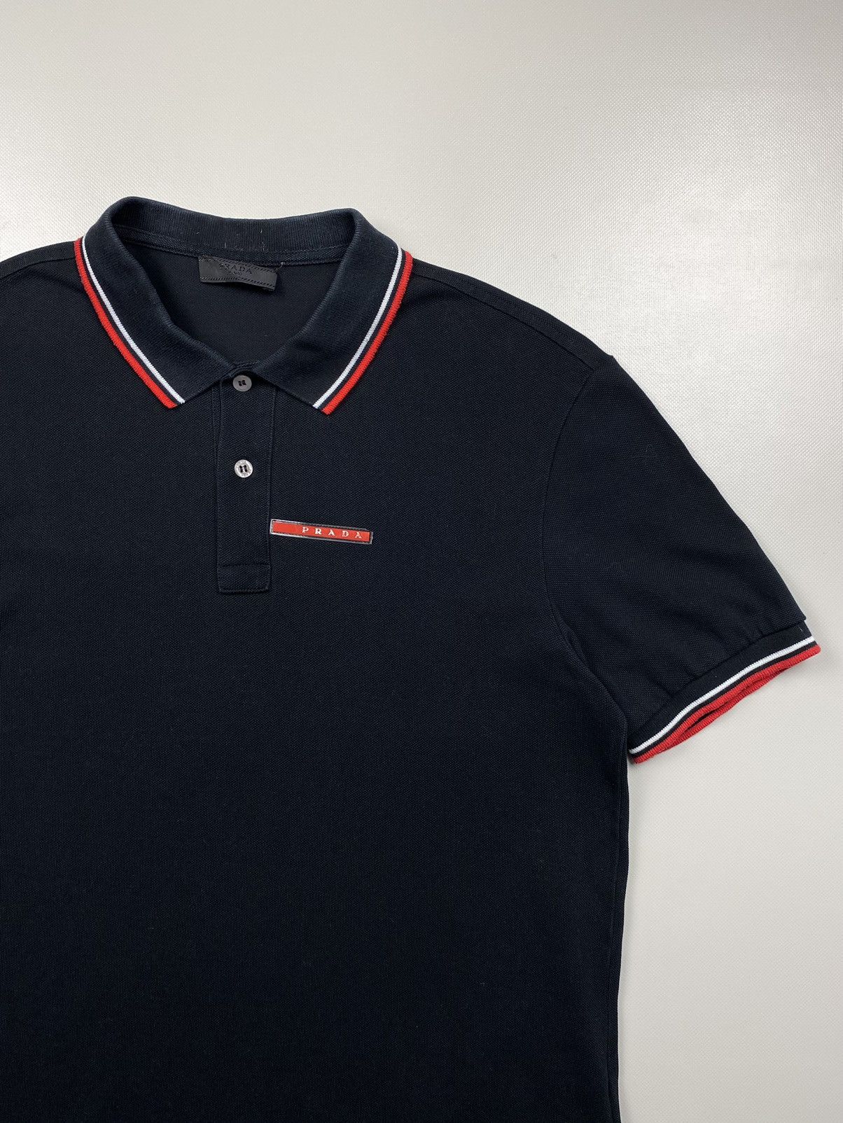 Vintage newest Prada polo shirt rarity black tag