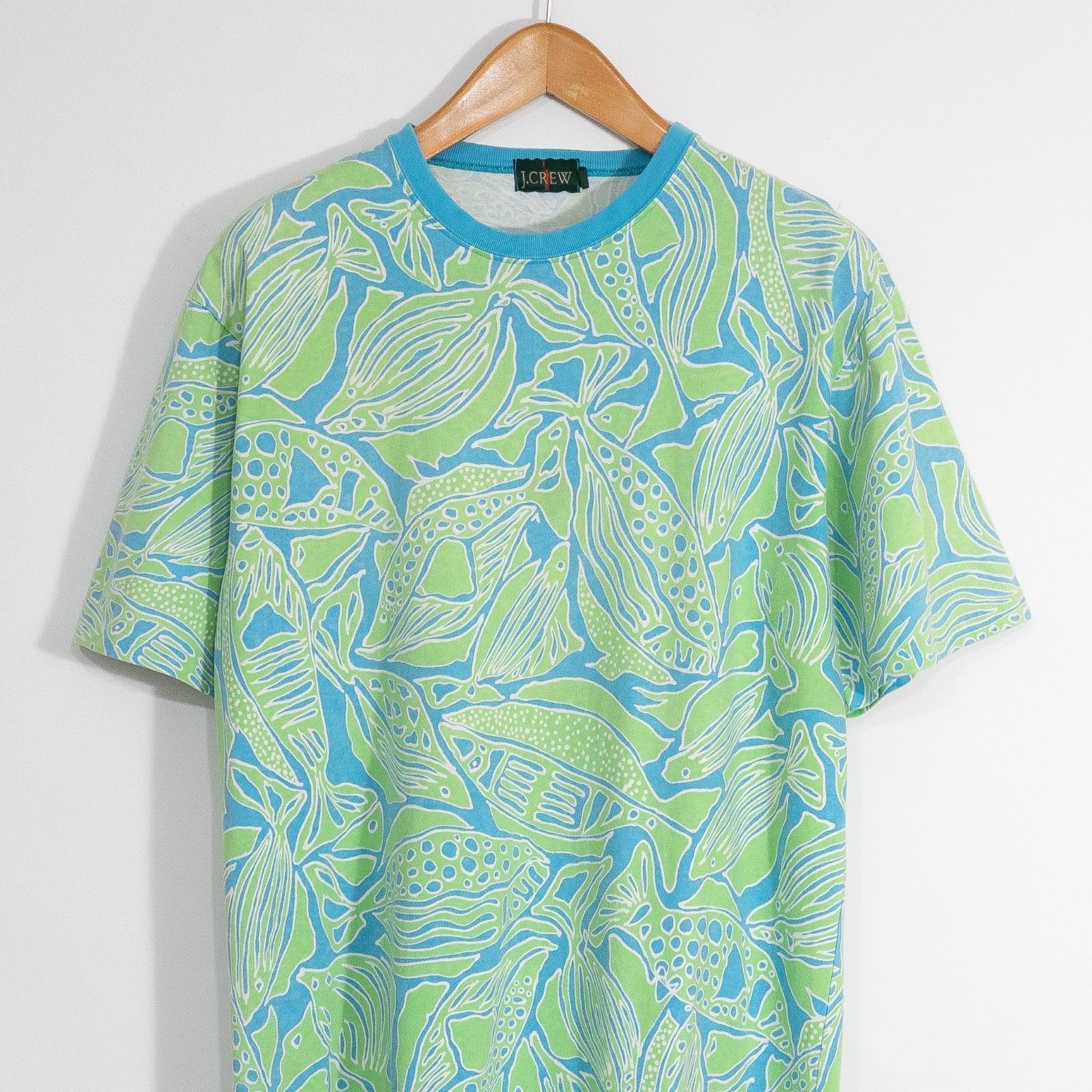 J.Crew Vintage 90s J.Crew Fish Floral Print Tee L - Single Stitch Size US L / EU 52-54 / 3 - 2 Thumbnail