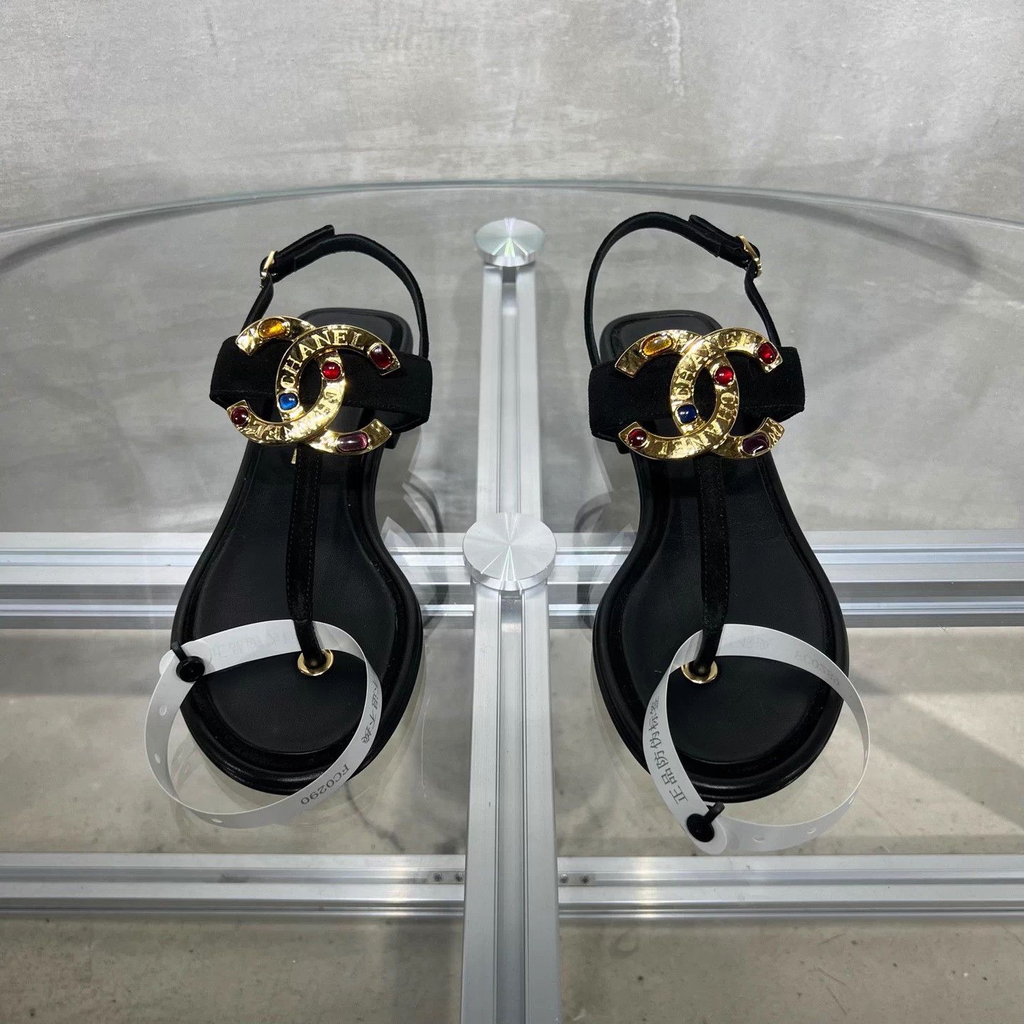 Chanel Chanel Double C Black Sandals 36.5 Size US 5.5 / IT 35.5 - 1 Thumbnail