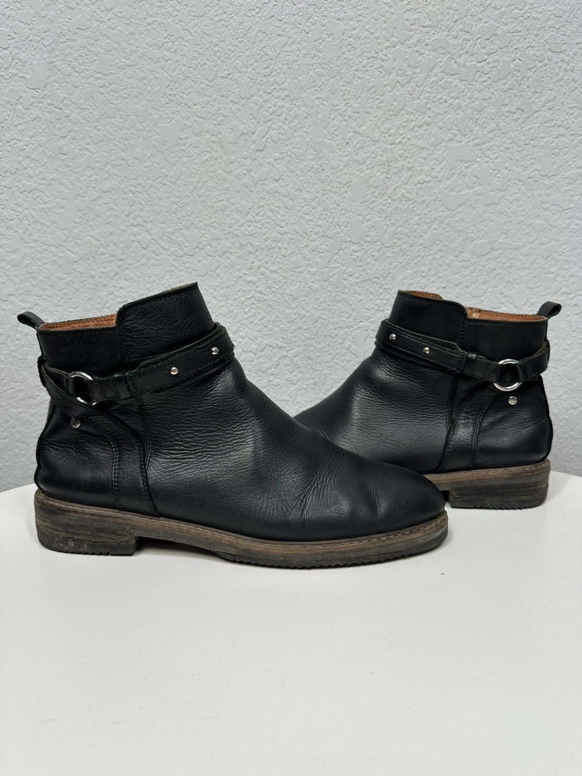 If Six Was Nine AS 98 Vibe Artisan Black Leather Side Zip Ankle Biker Boots Size US 10 / EU 43 - 4 Thumbnail