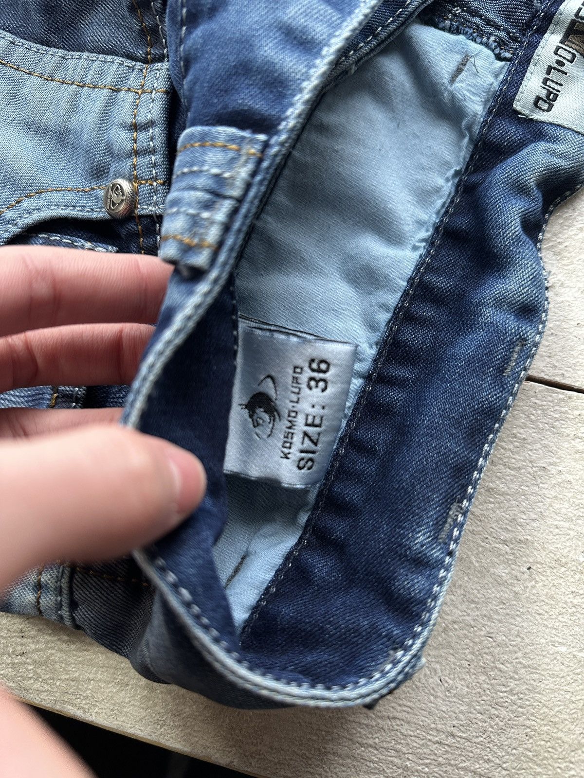 Japanese Brand 🚨Japanese Cosmo Lupo Baggy Distressed Opium Punk Jeans Owens Size US 34 / EU 50 - 11 Thumbnail