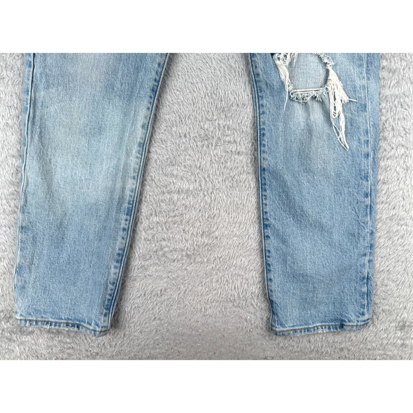 Levi's Levis Premium Jeans Women 27 Blue Denim Big E Wedgie Straight Distressed 27x27 Jeans Women Size 27" / US 4 / IT 40 - 2 Thumbnail