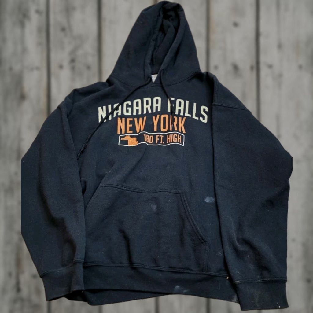 Vintage VINTAGE Niagara Falls NY Men's Hoodie Sweatshirt Large L Black Thick Quality Pullover Hooded Fall Nike? Size US L / EU 52-54 / 3 - 1 Thumbnail