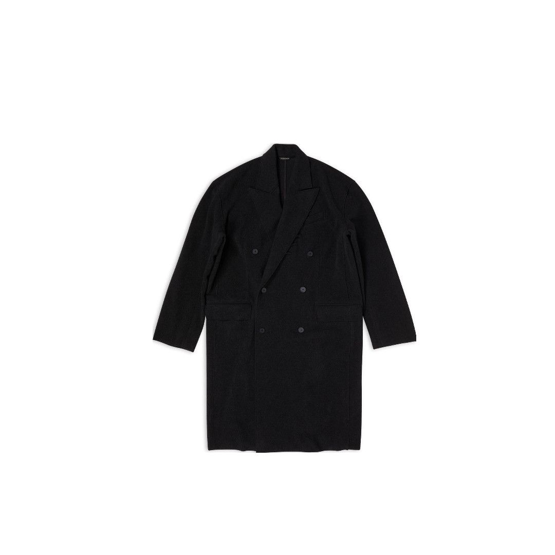 Balenciaga o1mt1gz0325 Raw Edge Coat in Black Size US M / EU 48-50 / 2 - 1 Thumbnail