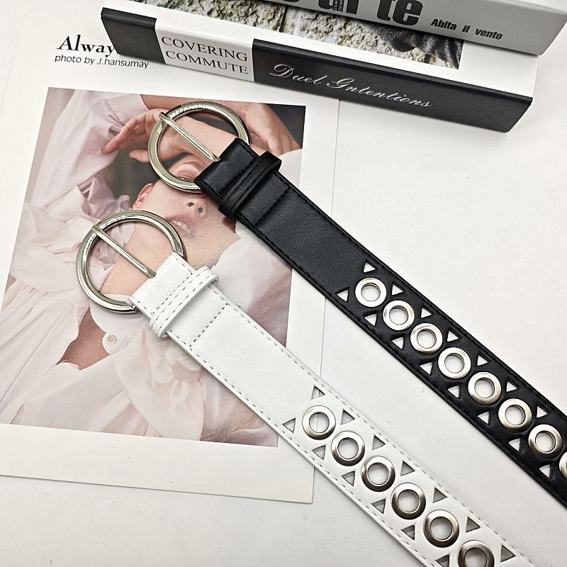 Designer New Design Vintage Belt Riveted Belts Menswear Accessories Size ONE SIZE - 2 Thumbnail