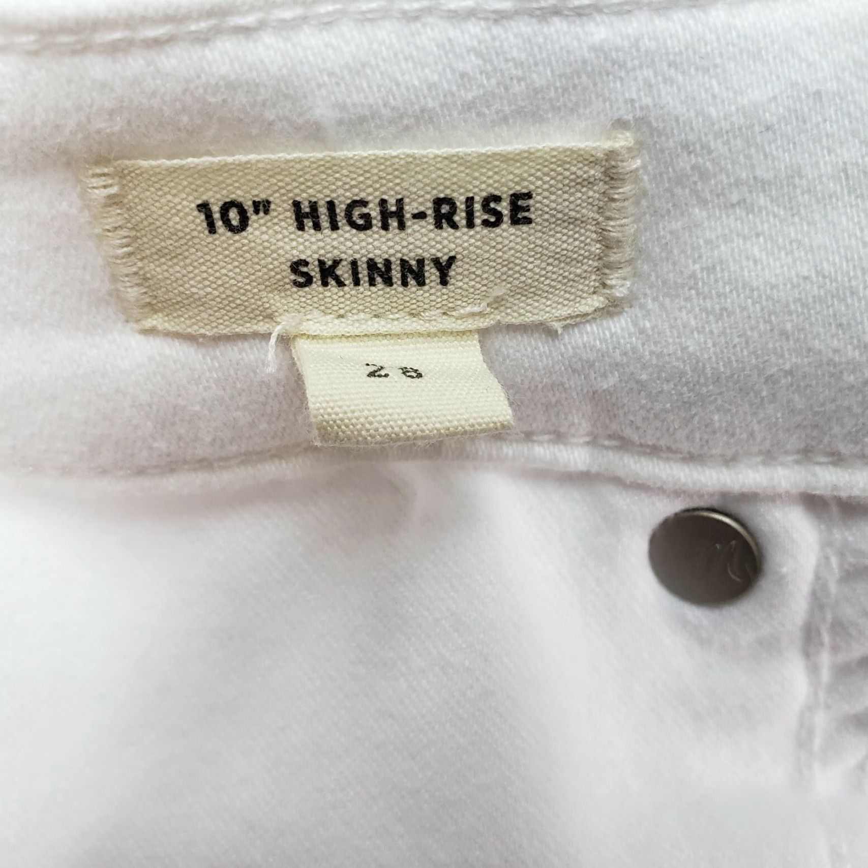Madewell Madewell Jeans Womens 10" High Rise Skinny 28 White Size 28" / US 6 / IT 42 - 6 Thumbnail