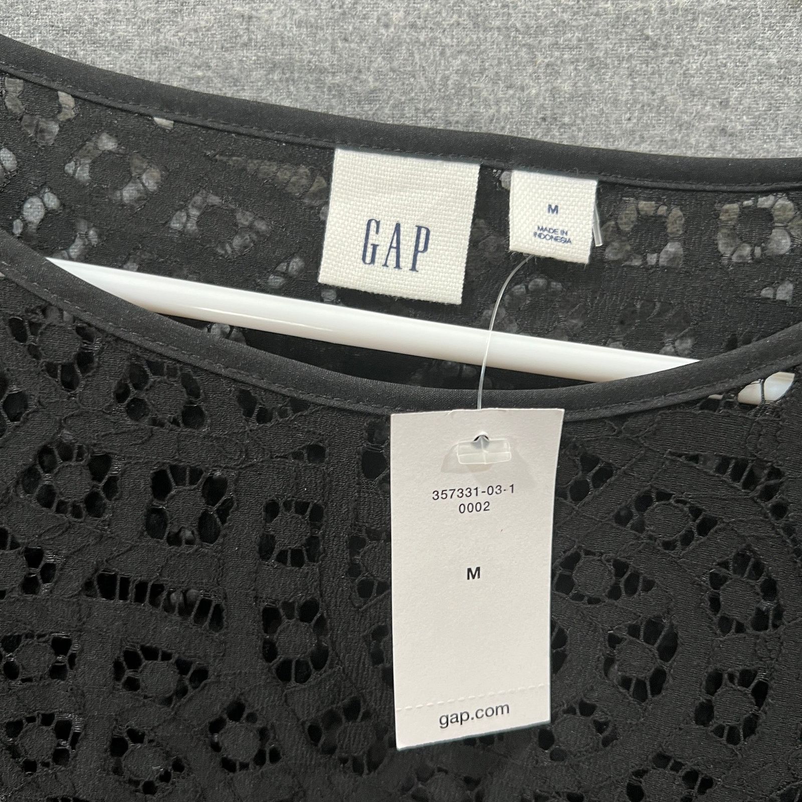 Gap Gap Black Lace Shirt Women Size M Casual Top Shirt Ladies Size M / US 6-8 / IT 42-44 - 3 Thumbnail