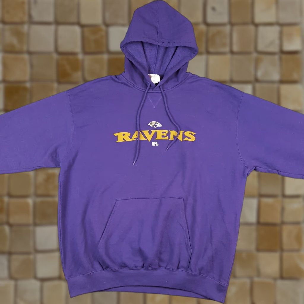 NFL VINTAGE NFL Baltimore Ravens Hoodie Pullover Sweatshirt Mens XL Purple Y2K Retro Sports Size US XL / EU 56 / 4 - 1 Thumbnail