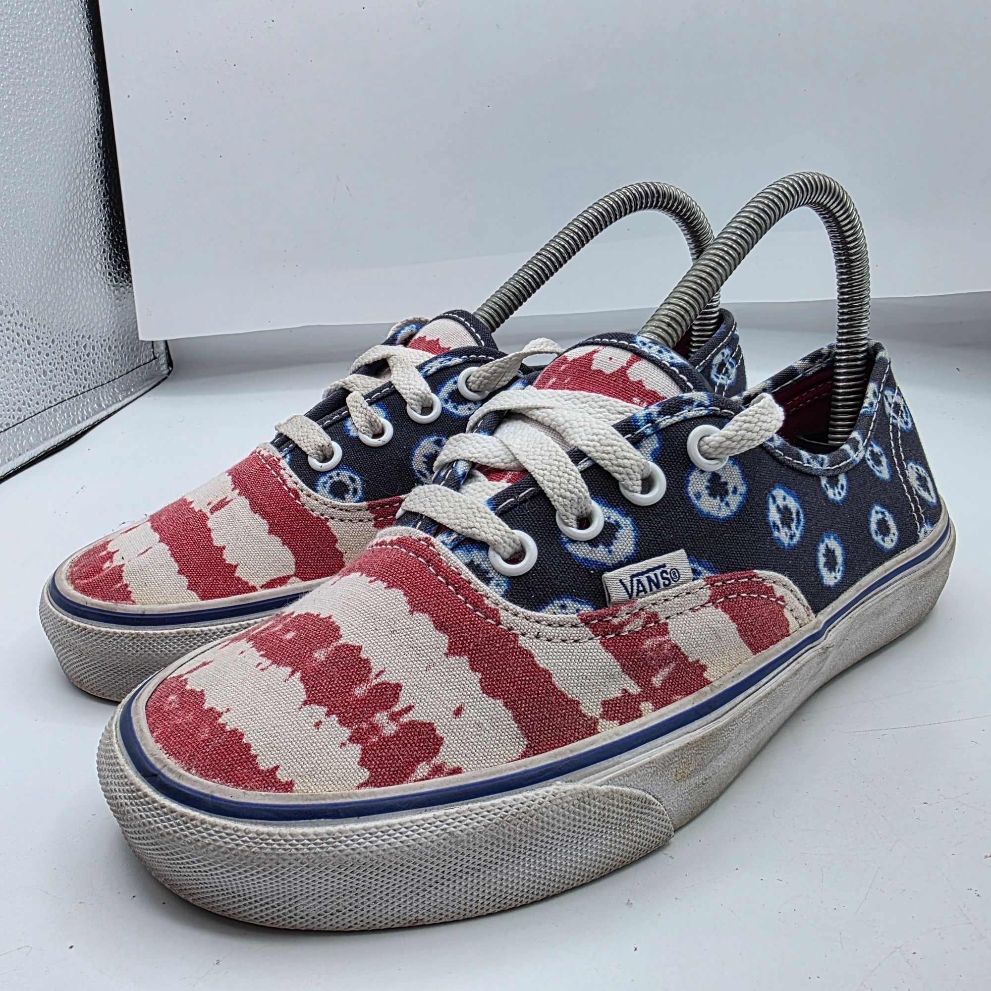 Vans Vans Authentic Dyed Dots & Stripes Womens Size 7 Red White B Size US 7 / IT 37 - 4 Thumbnail