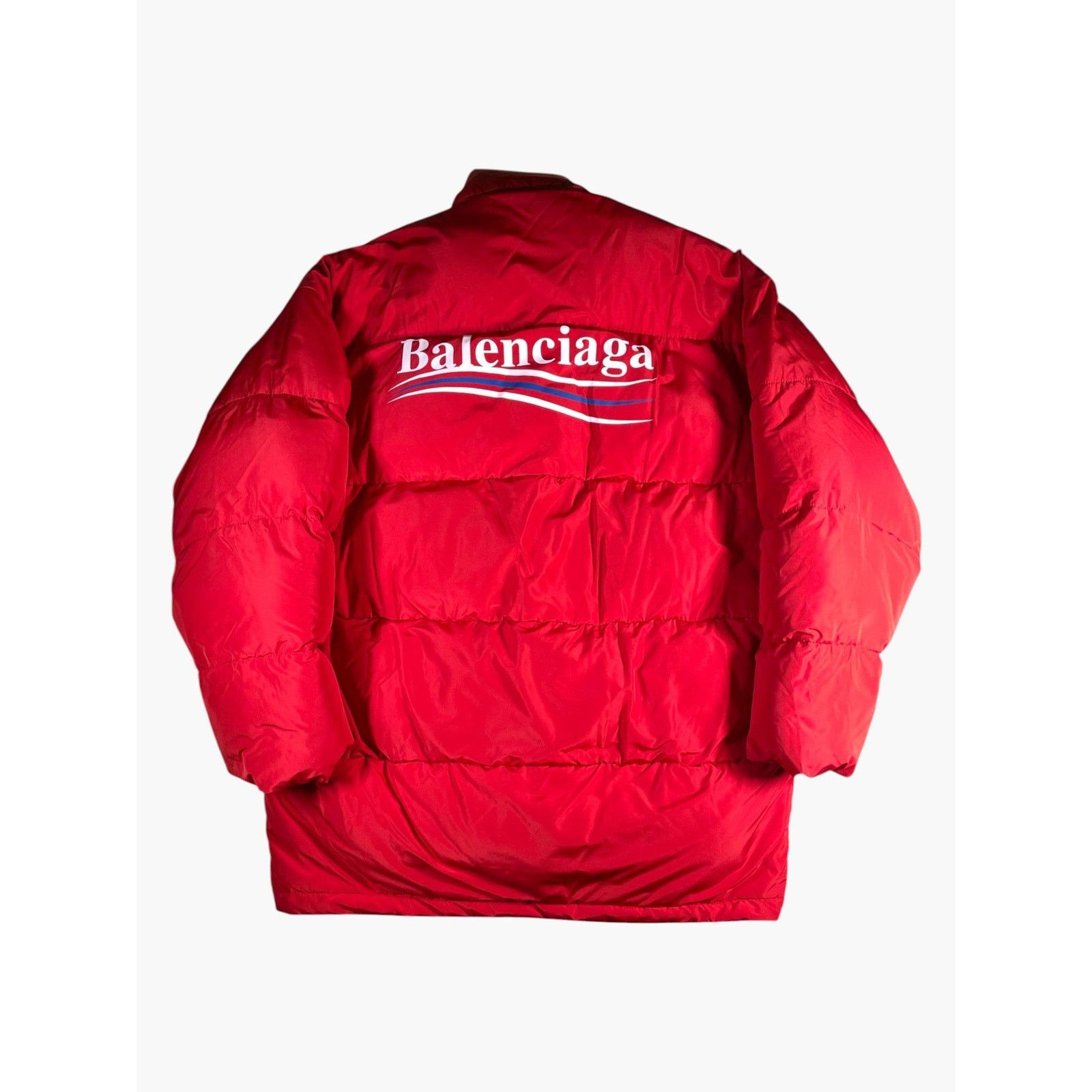 Balenciaga Balenciaga Campaign Logo Oversized Red Puffer Jacket Size US M / EU 48-50 / 2 - 2 Thumbnail