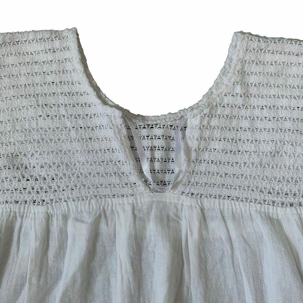 Designer Pre Owned White Hand Made Blouse M Size M / US 6-8 / IT 42-44 - 6 Thumbnail
