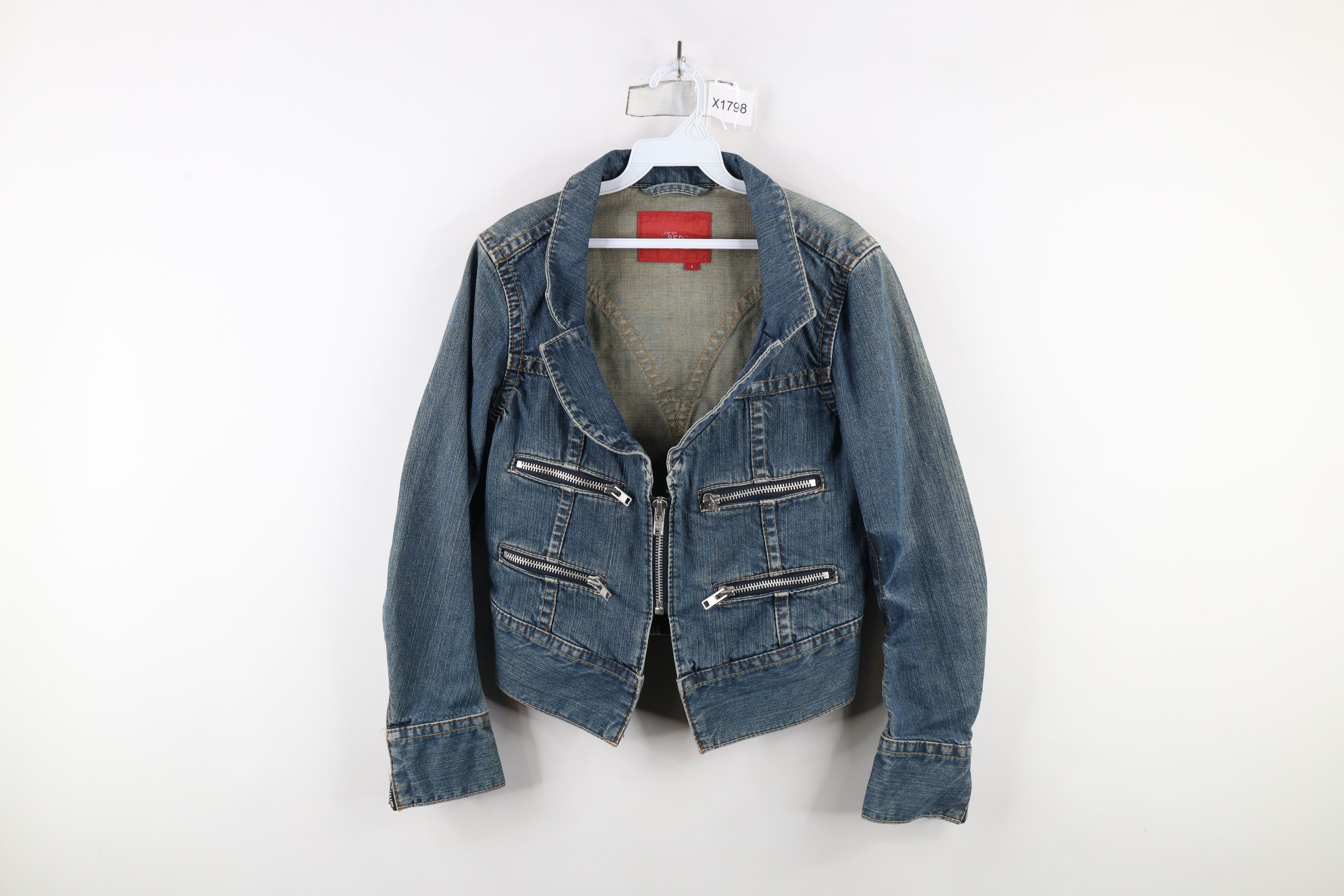 Levi's × Vintage Vintage Y2K Levis Zippered Denim Jean Trucker Jacket Size S / US 4 / IT 40 - 1 Thumbnail