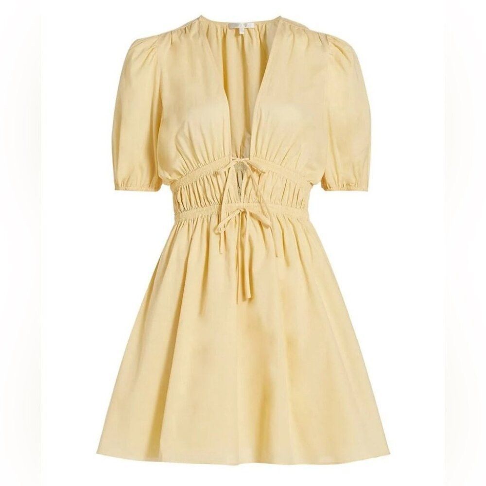 BNWT WAYF Yellow Cotton Mini Dress in Yellow Size XS