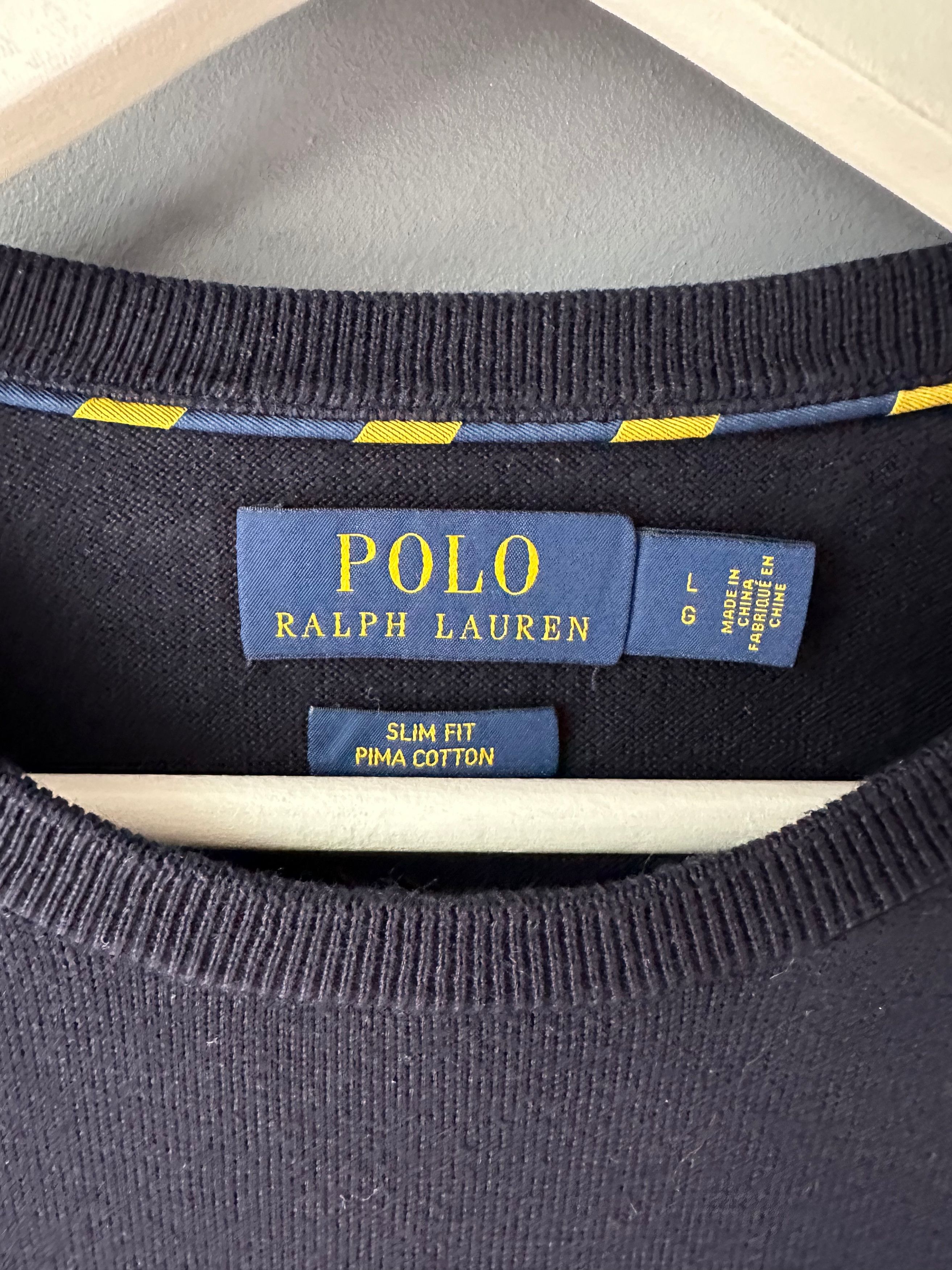 Polo Ralph Lauren Polo Ralph Lauren Pima Cotton Navy Jumper Sweater Size US L / EU 52-54 / 3 - 4 Thumbnail