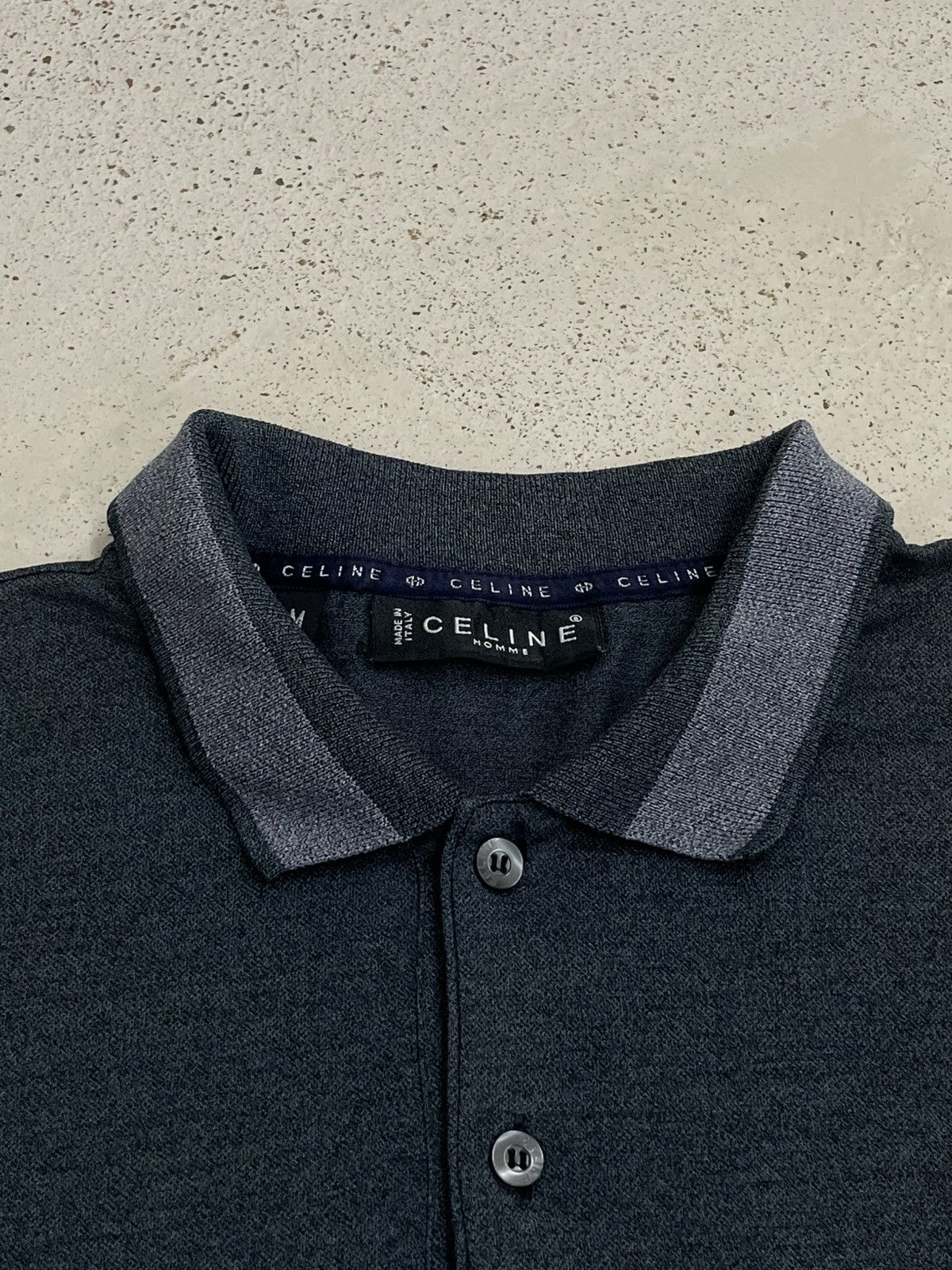 Celine Celine Homme Vintage Longsleeve Collar Blue Gray Size US M / EU 48-50 / 2 - 7 Thumbnail