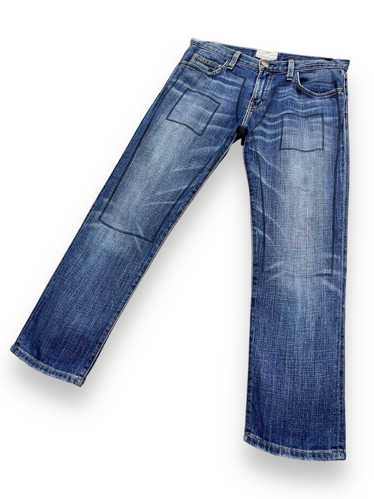 Current/Elliot 🔥Vtg MARNI CURRENT/ELLIOT LOVED W/LINE PRINT Cropped Jeans Size US 30 / EU 46 - 4 Thumbnail