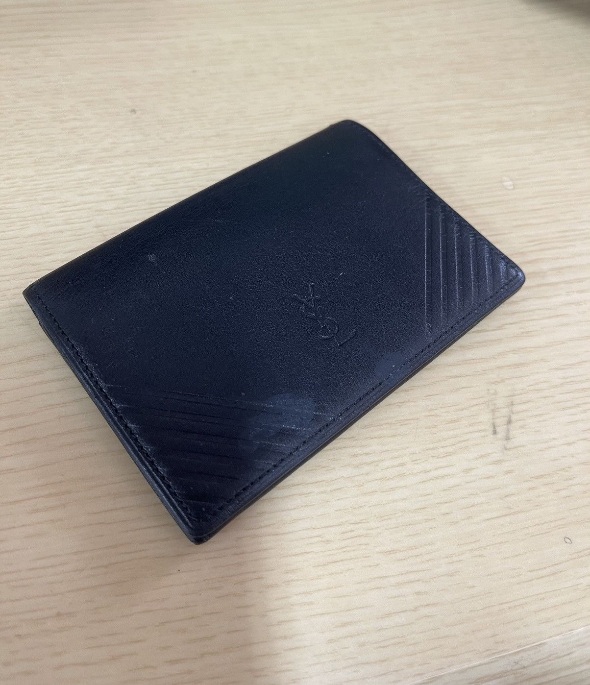 Yves Saint Laurent YSL Leather Card Wallet Yves Saint Laurent Compact Bifold Size ONE SIZE - 1 Thumbnail