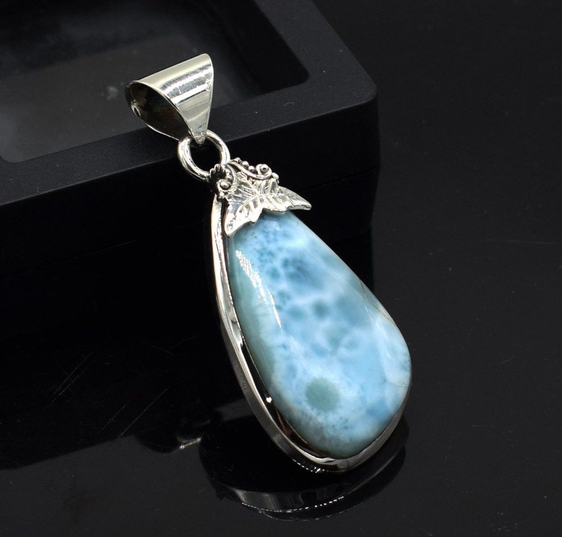 Handmade Excellent Blue Larimar Gemstone Pendant, 925 Size ONE SIZE - 3 Thumbnail