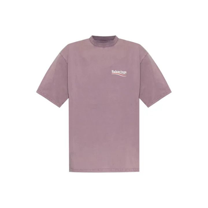 Balenciaga Balenciaga Purple Logo Crew Neck T-Shirt Size US L / EU 52-54 / 3 - 1 Thumbnail