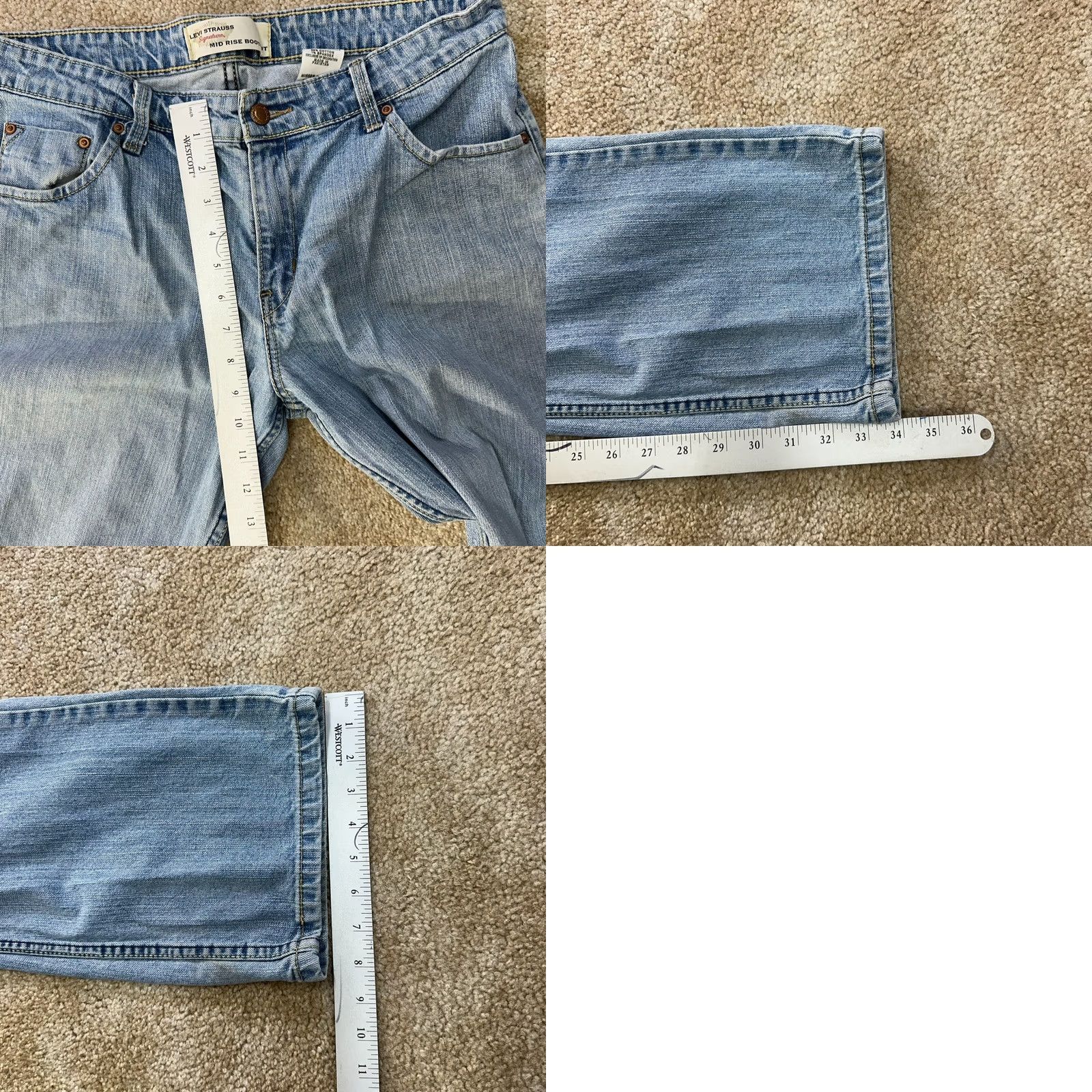 Levi's Levi's Signature Jeans Women's 12L Blue Mid Bootcut Stretch Denim 34" Inseam 5-Pocket Classic Fit Size 34" / US 12 / IT 48 - 8 Thumbnail