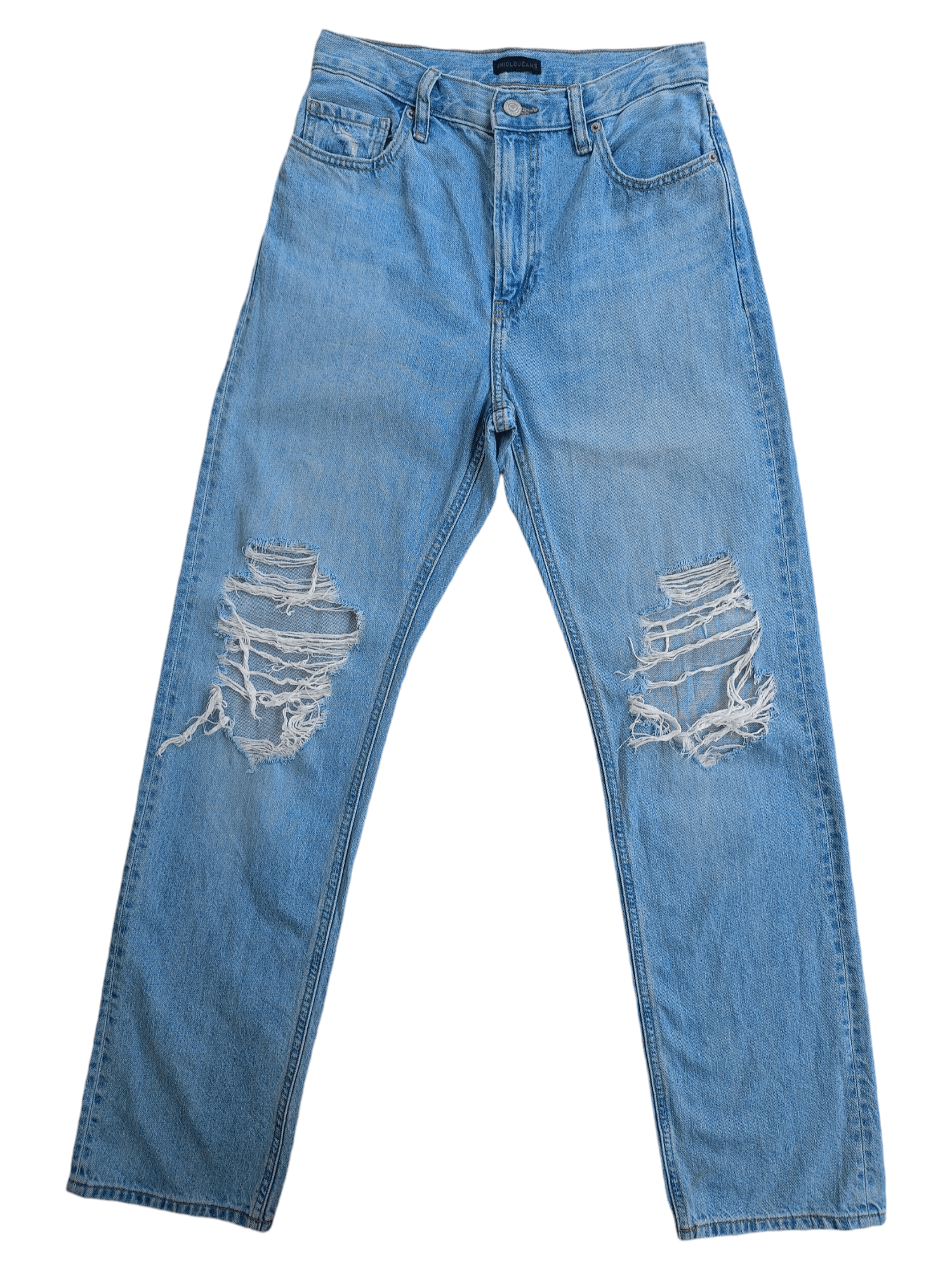UNIQLO Regular Straight Cut Distressed Vintage Denim