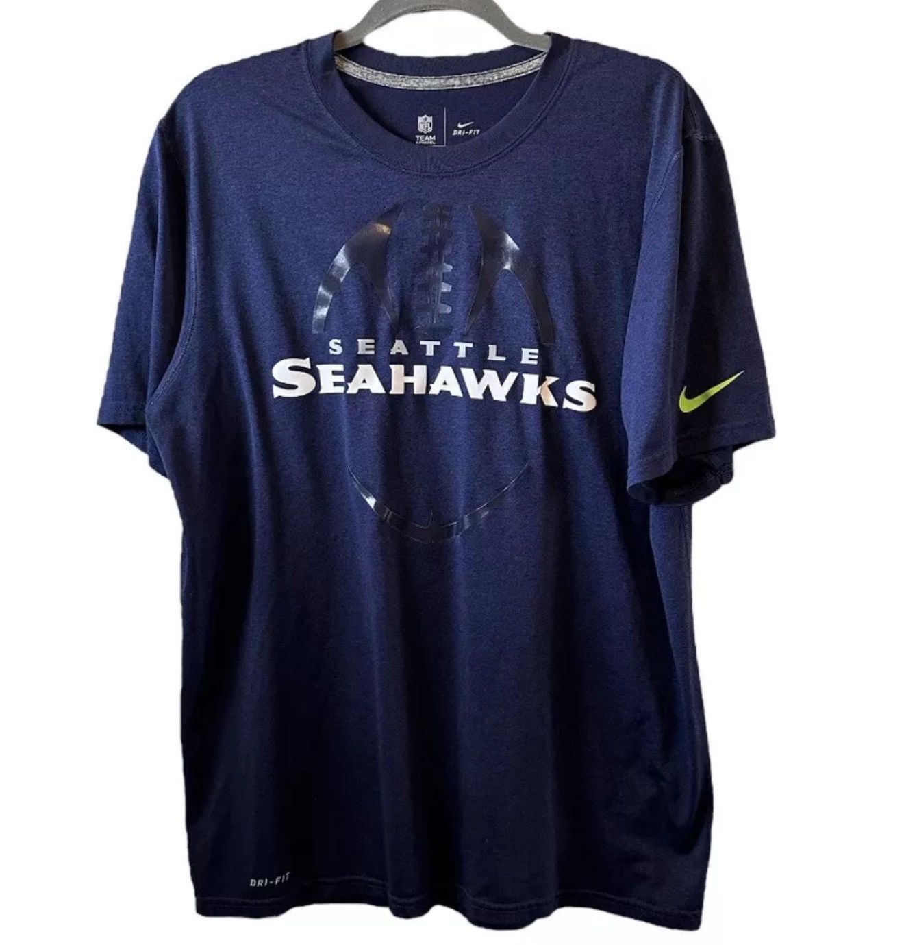 Nike Seattle Seahawks T-Shirt Navy Football Logo Dri-Fit Nike Size US L / EU 52-54 / 3 - 1 Thumbnail